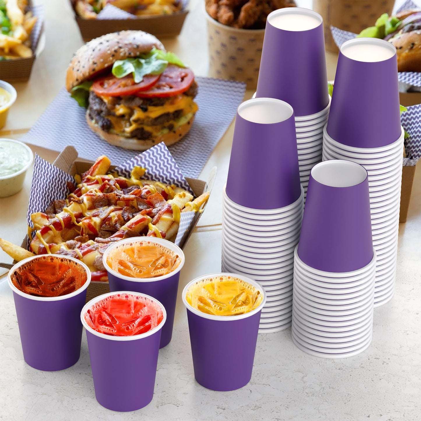 9 oz. Purple Paper Cups - 100 Ct.