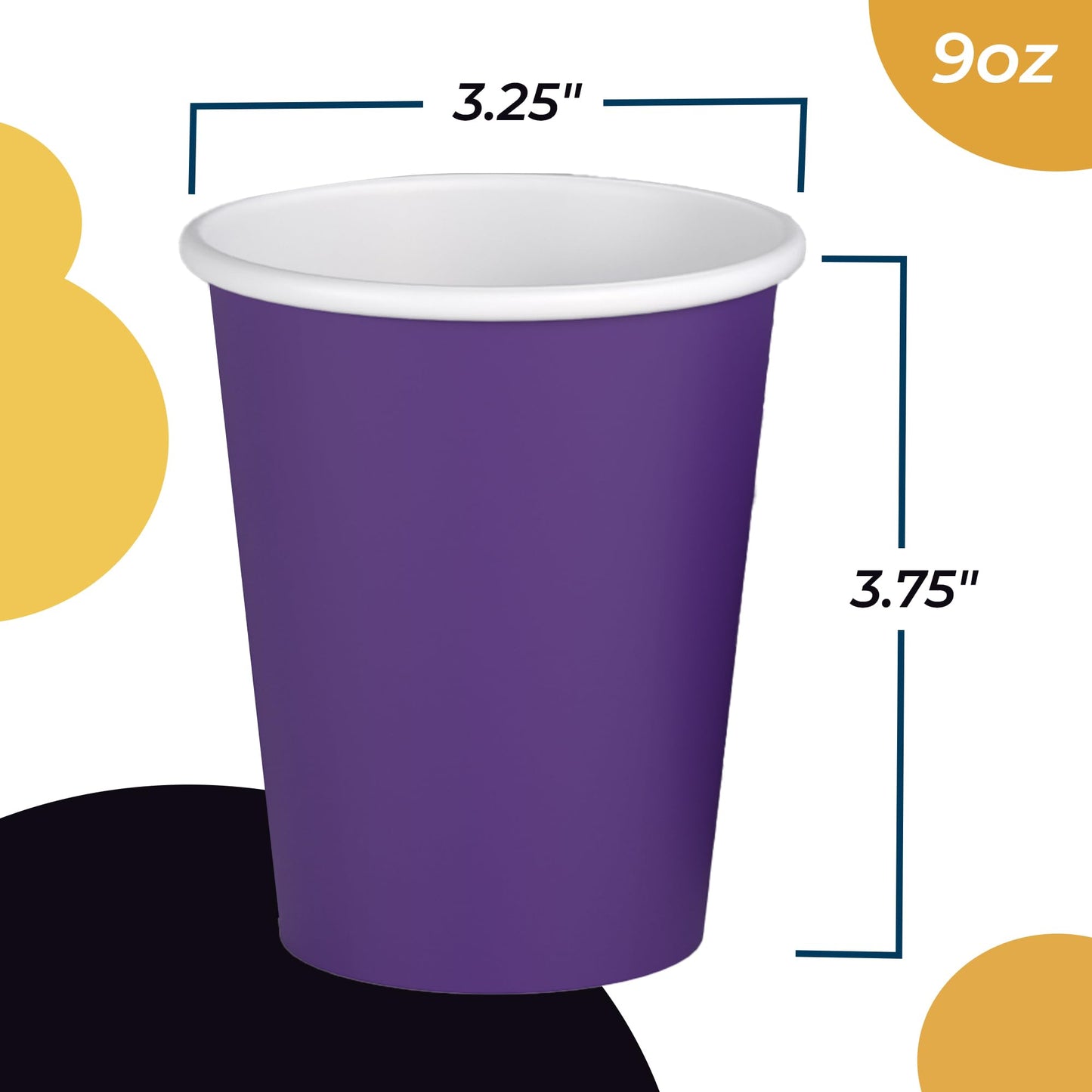 9 oz. Purple Paper Cups - 100 Ct.