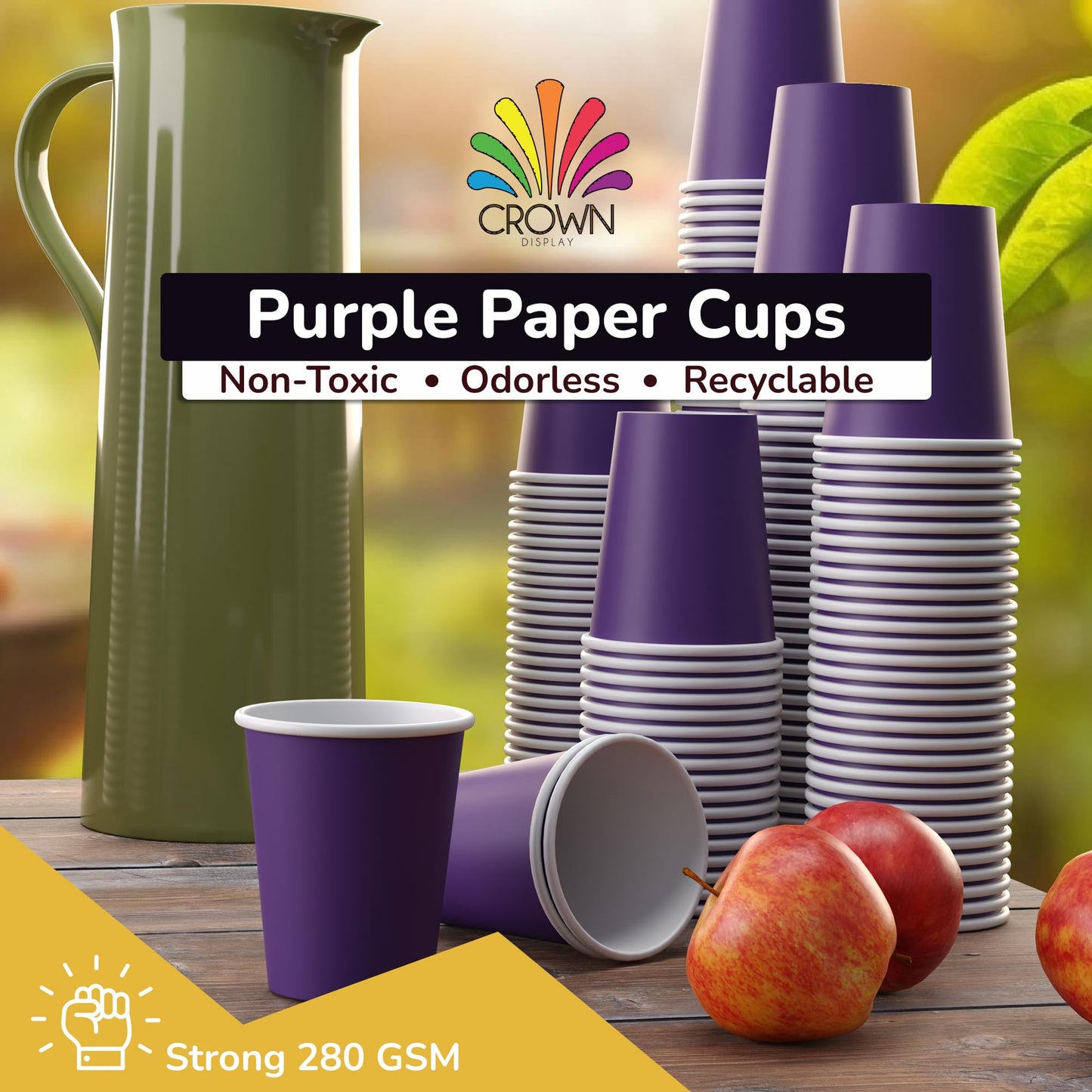9 oz. Purple Paper Cups - 100 Ct.