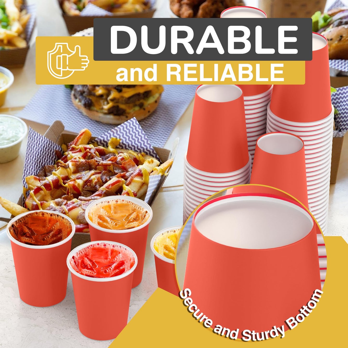 9 oz. Red Paper Cups - 100 Ct.