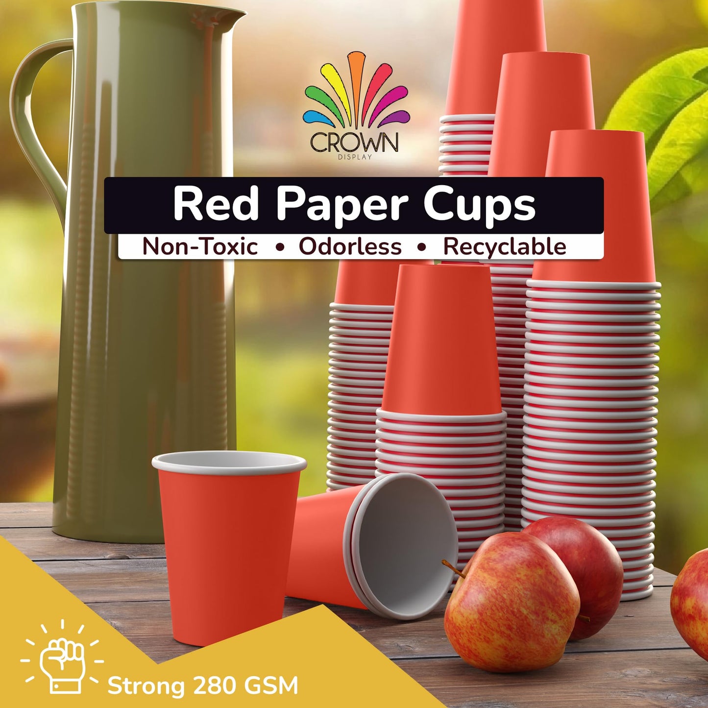 9 oz. Red Paper Cups - 100 Ct.