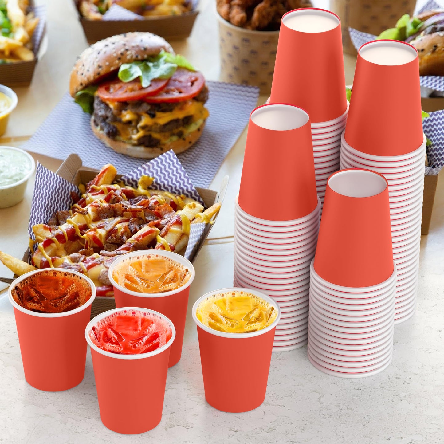 9 oz. Red Paper Cups - 100 Ct.