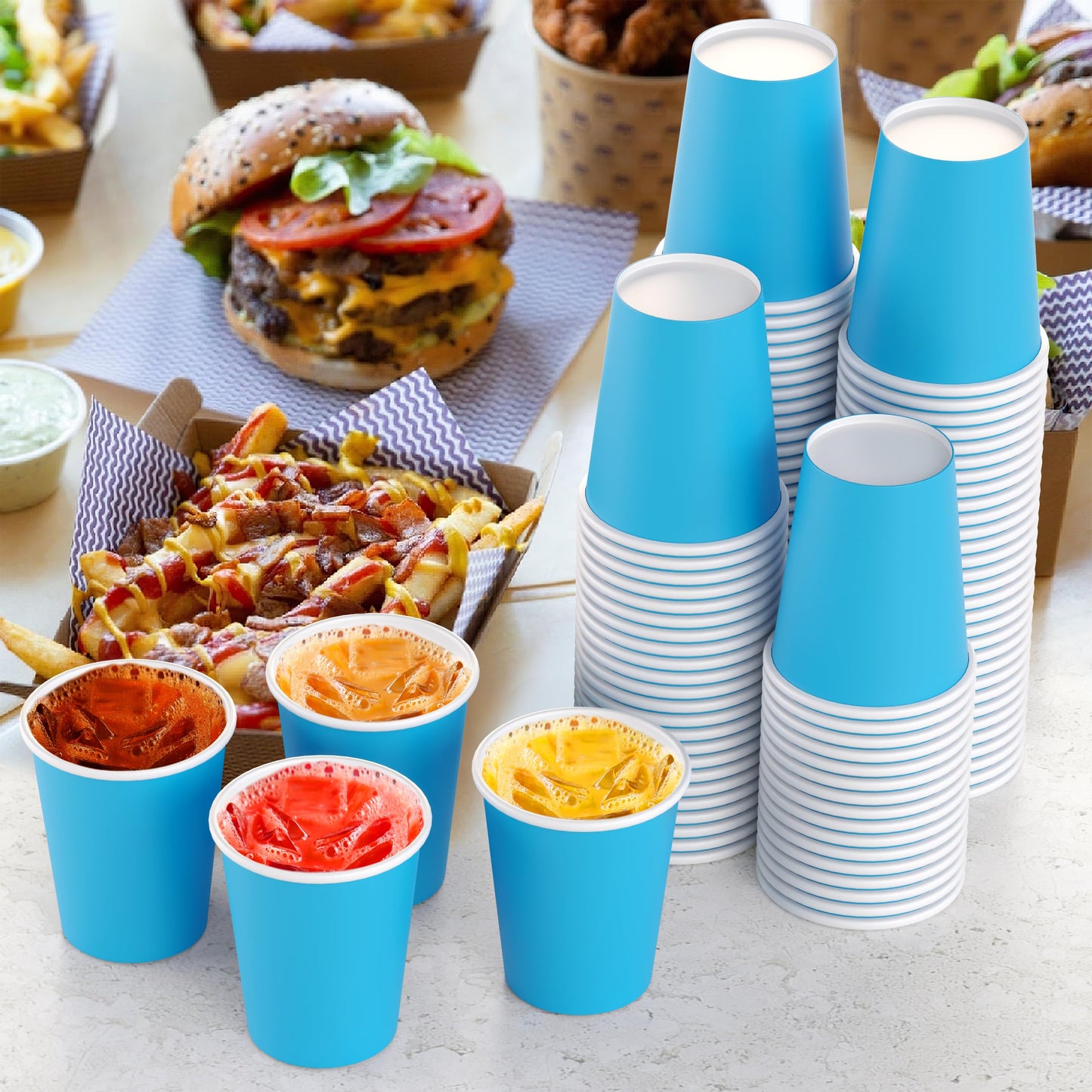 9 oz. Turquoise Paper Cups - 100 Ct.