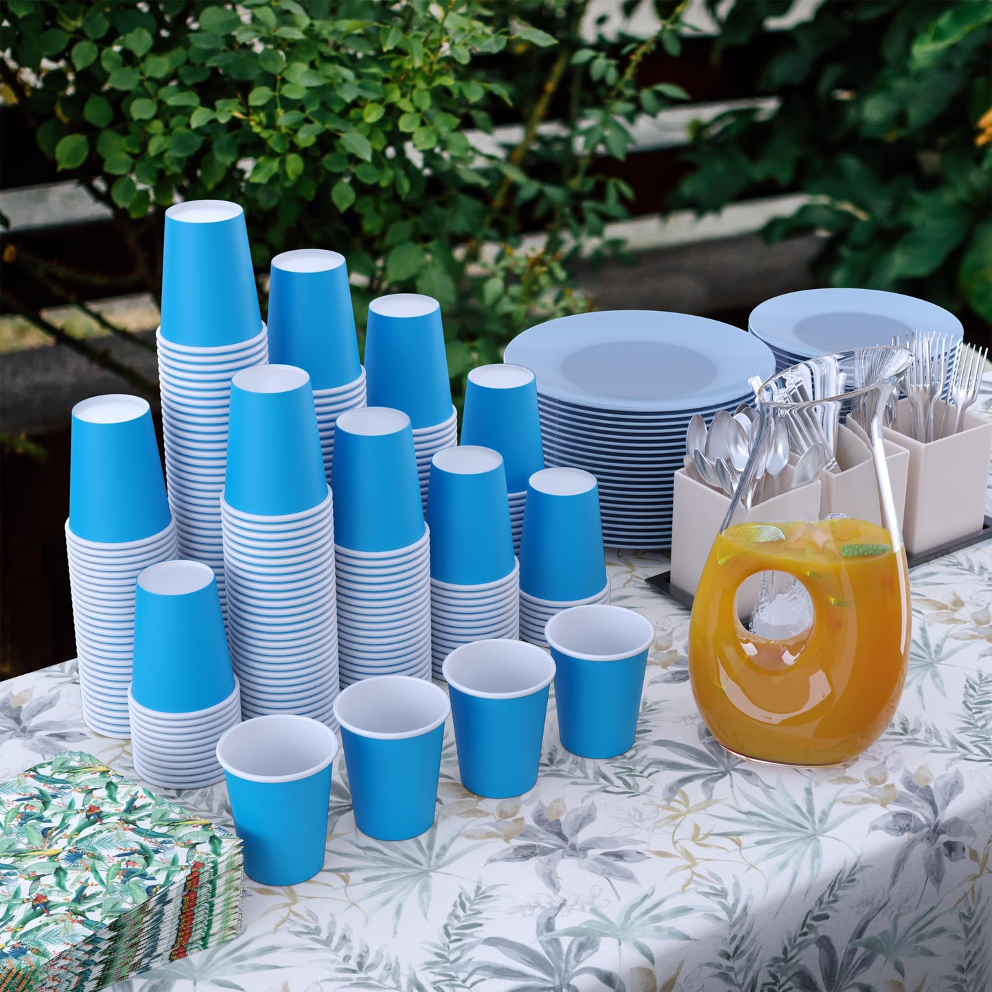 9 oz. Turquoise Paper Cups - 100 Ct.