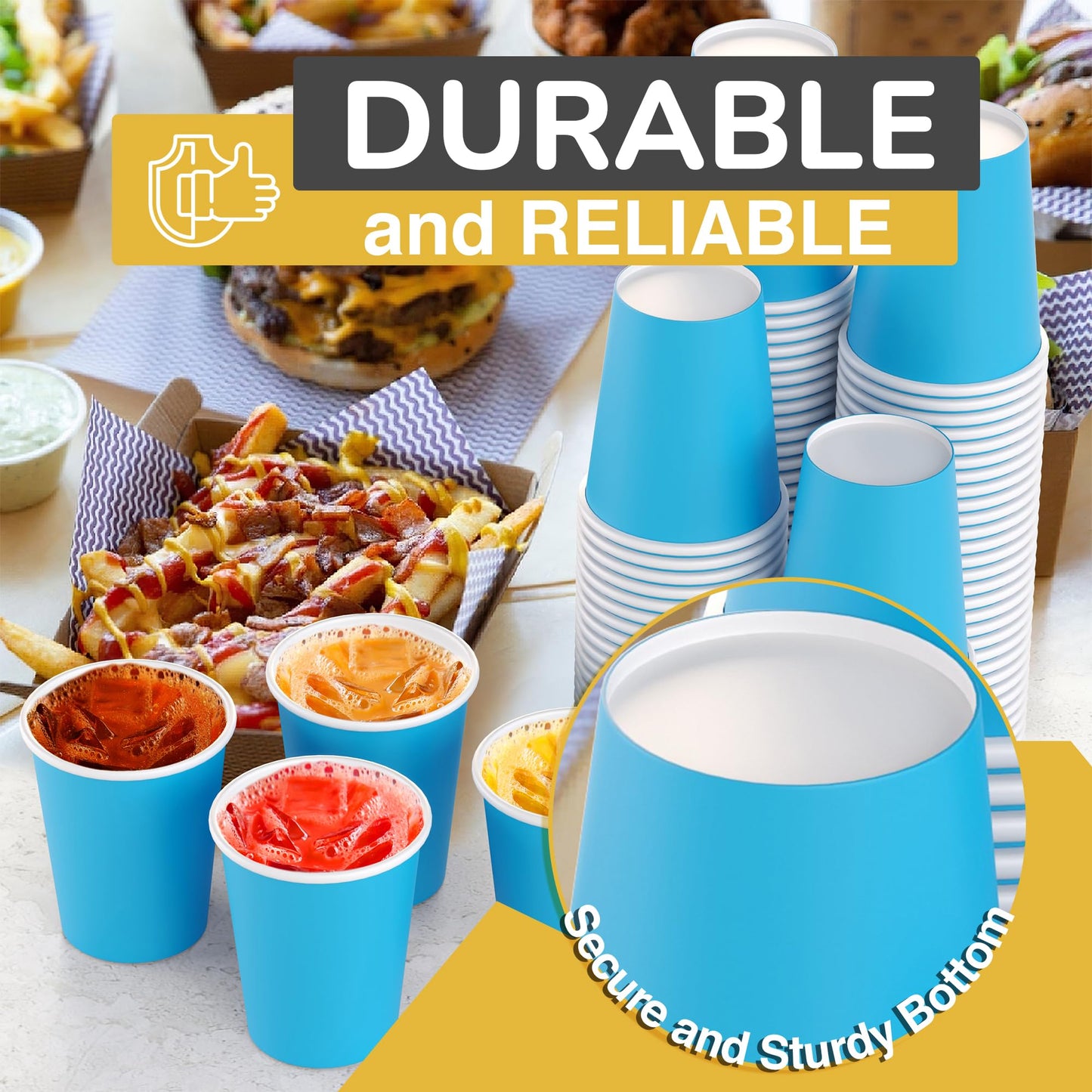 9 oz. Turquoise Paper Cups - 100 Ct.
