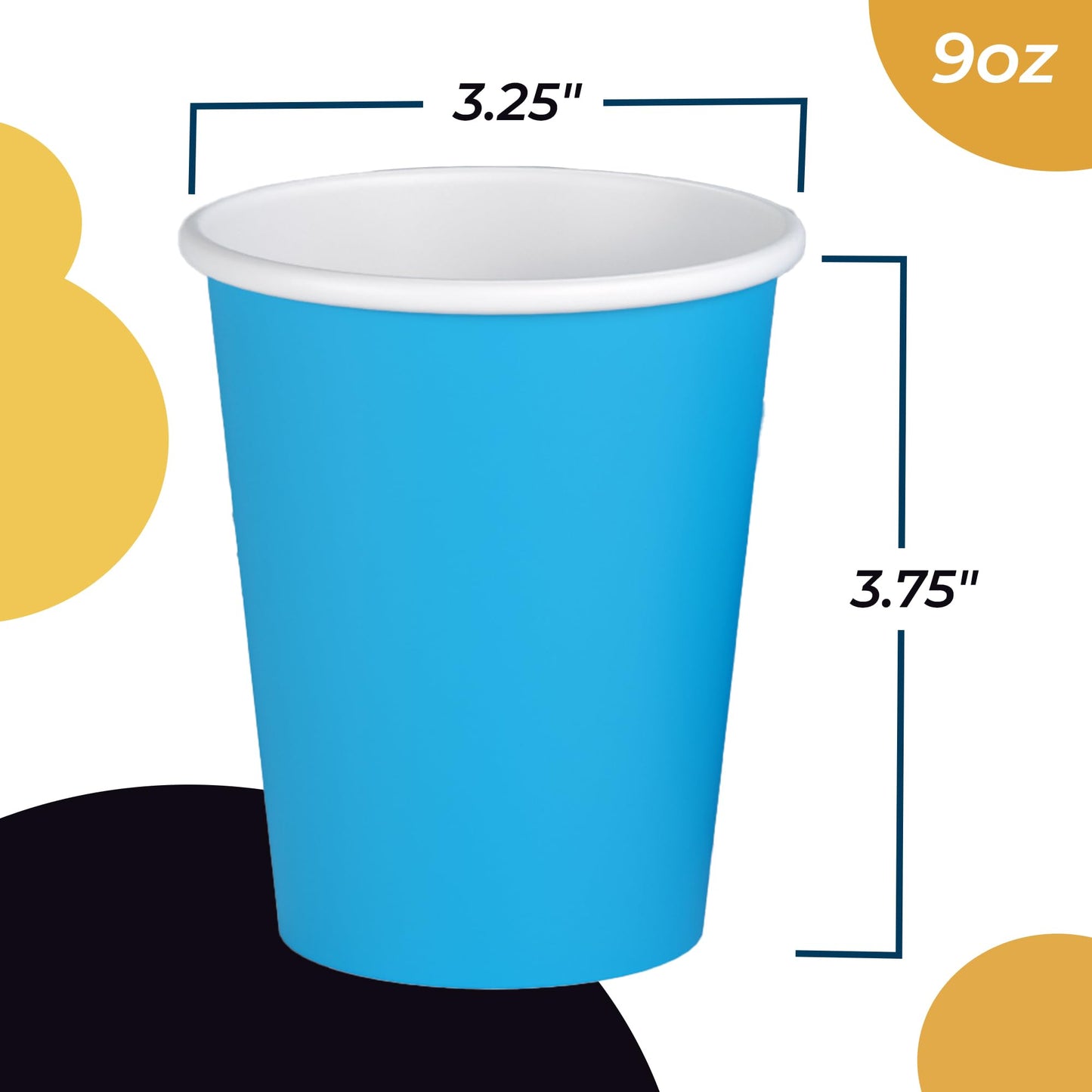 9 oz. Turquoise Paper Cups - 100 Ct.