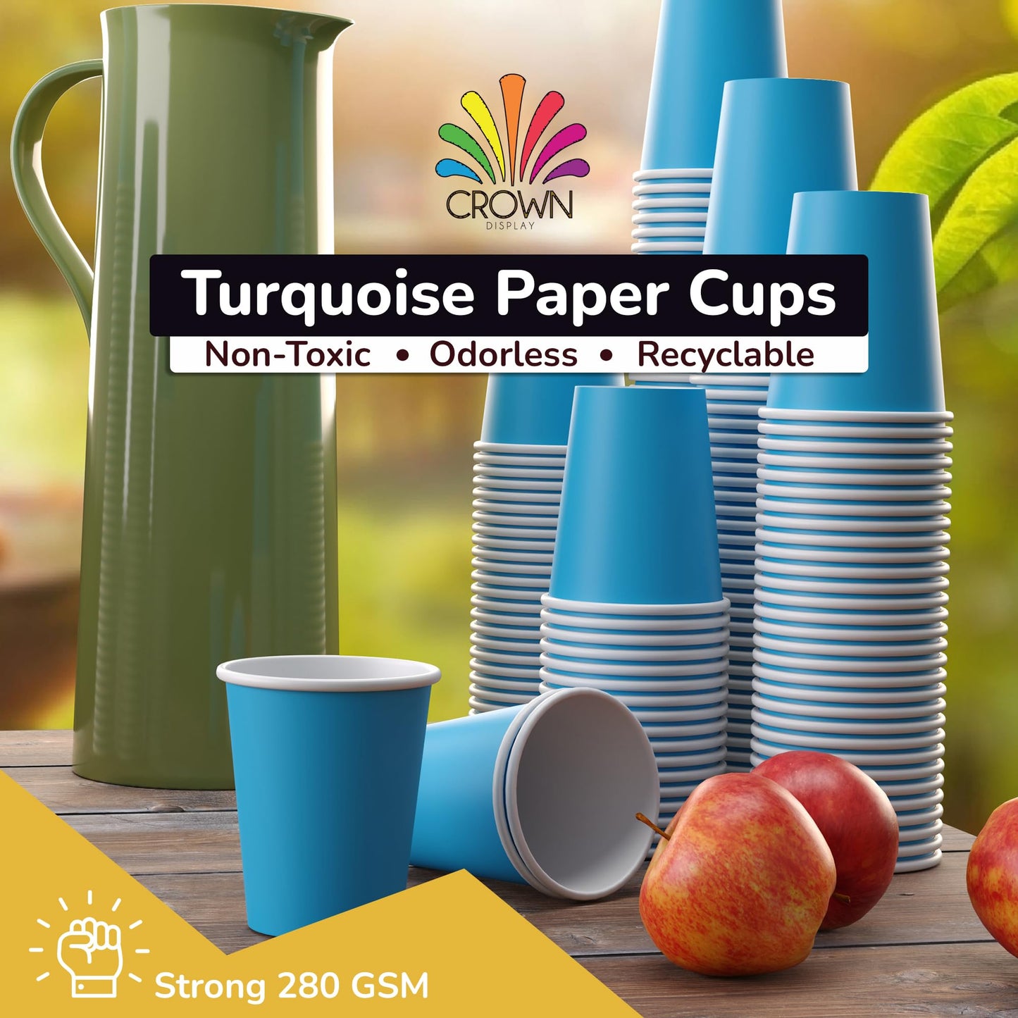 9 oz. Turquoise Paper Cups - 100 Ct.