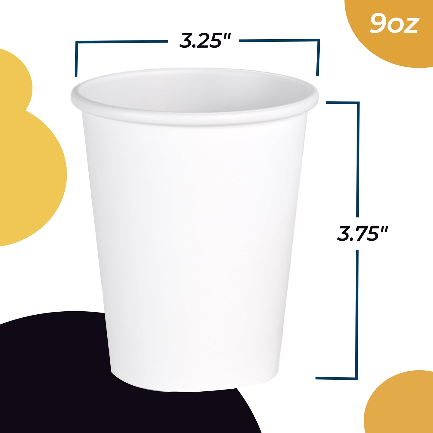 9 oz. White Paper Cups - 100 Ct.