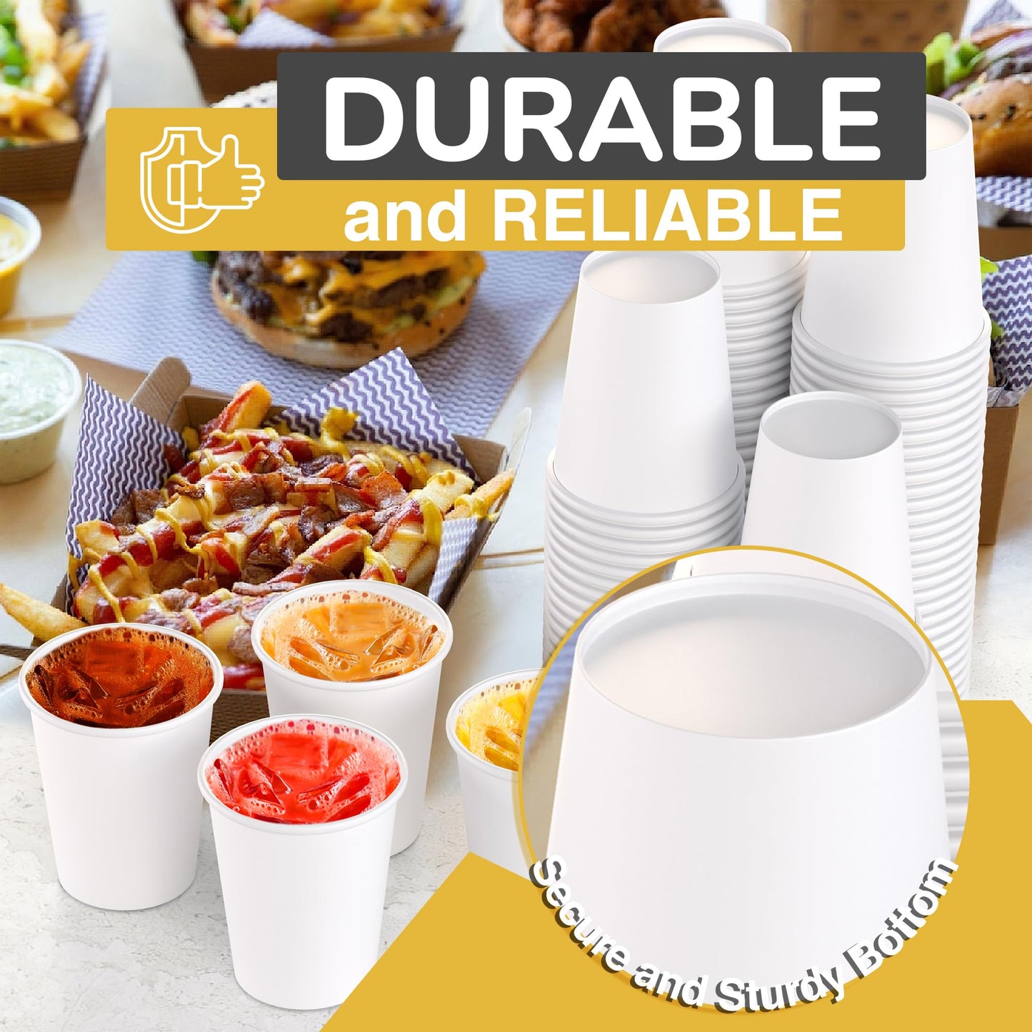 9 oz. White Paper Cups - 100 Ct.