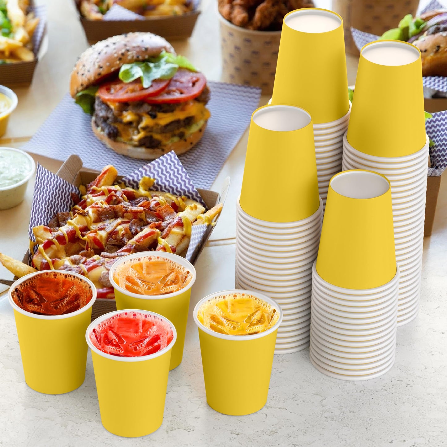 9 oz. Yellow Paper Cups - 100 Ct.