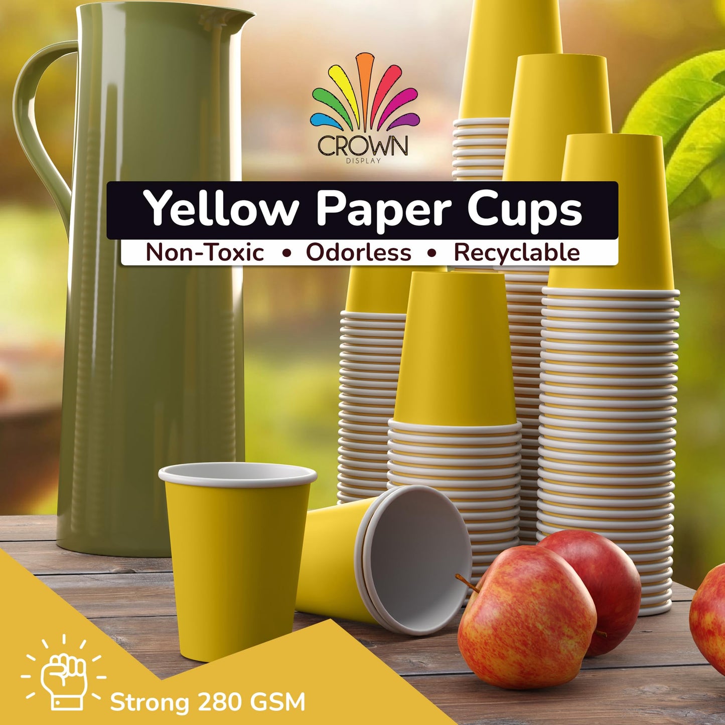9 oz. Yellow Paper Cups - 100 Ct.