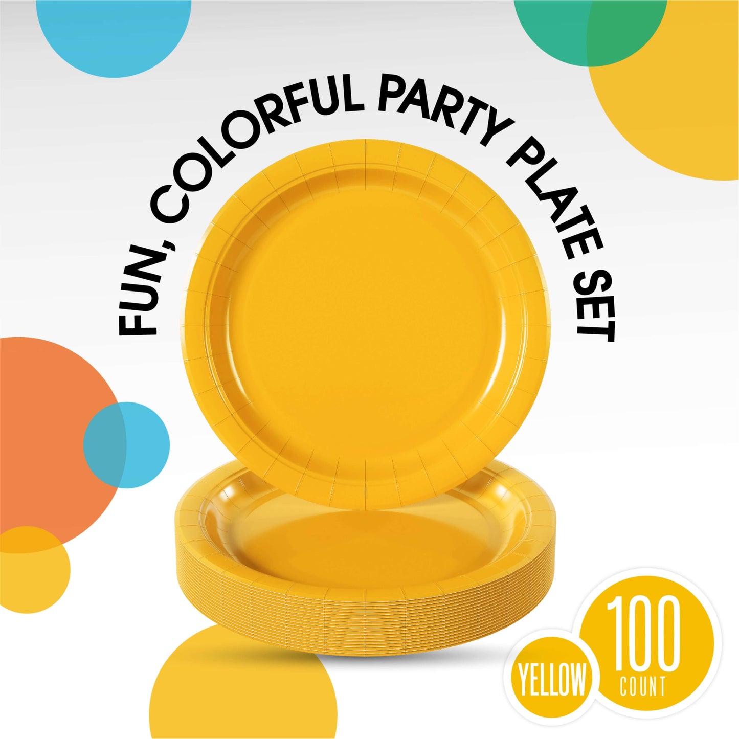 10 In. Yellow Paper Plates - 100 Ct.
