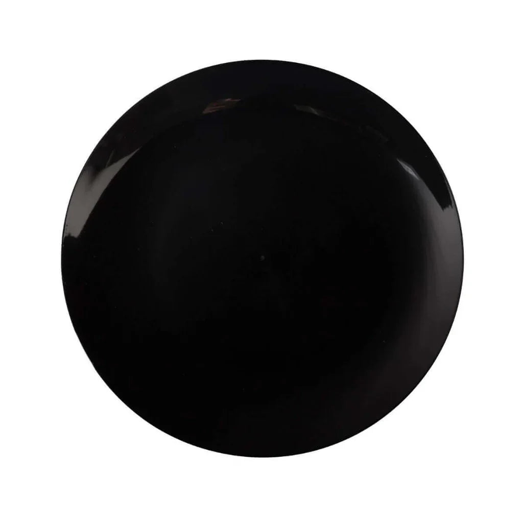 8 In. Trend Black Plastic Plates | 10 Count