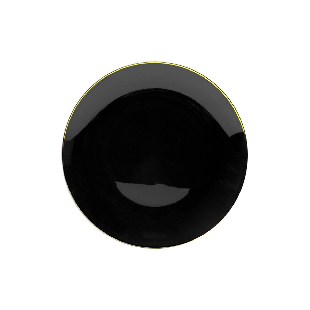 8" Classic Black Design Plates - Gold Rim 10 Ct.