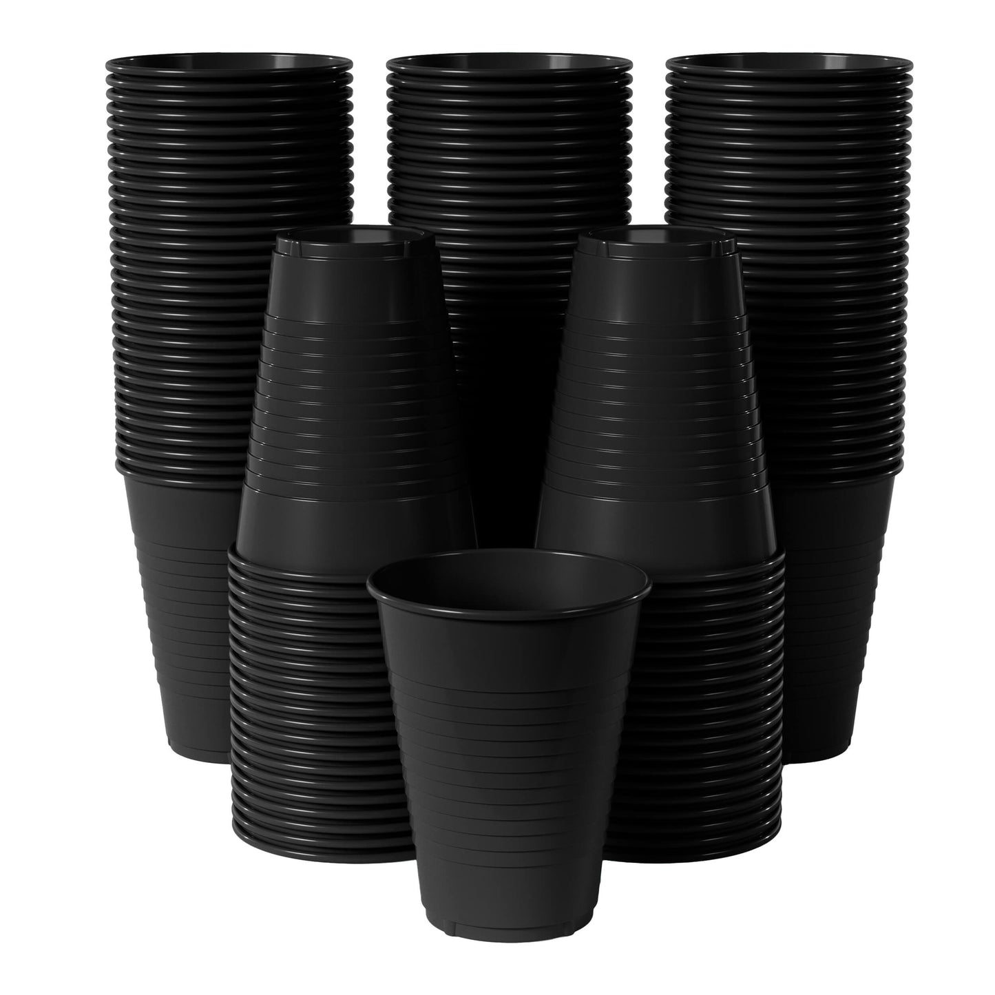 12 Oz. Black Plastic Cups - 50 Ct.