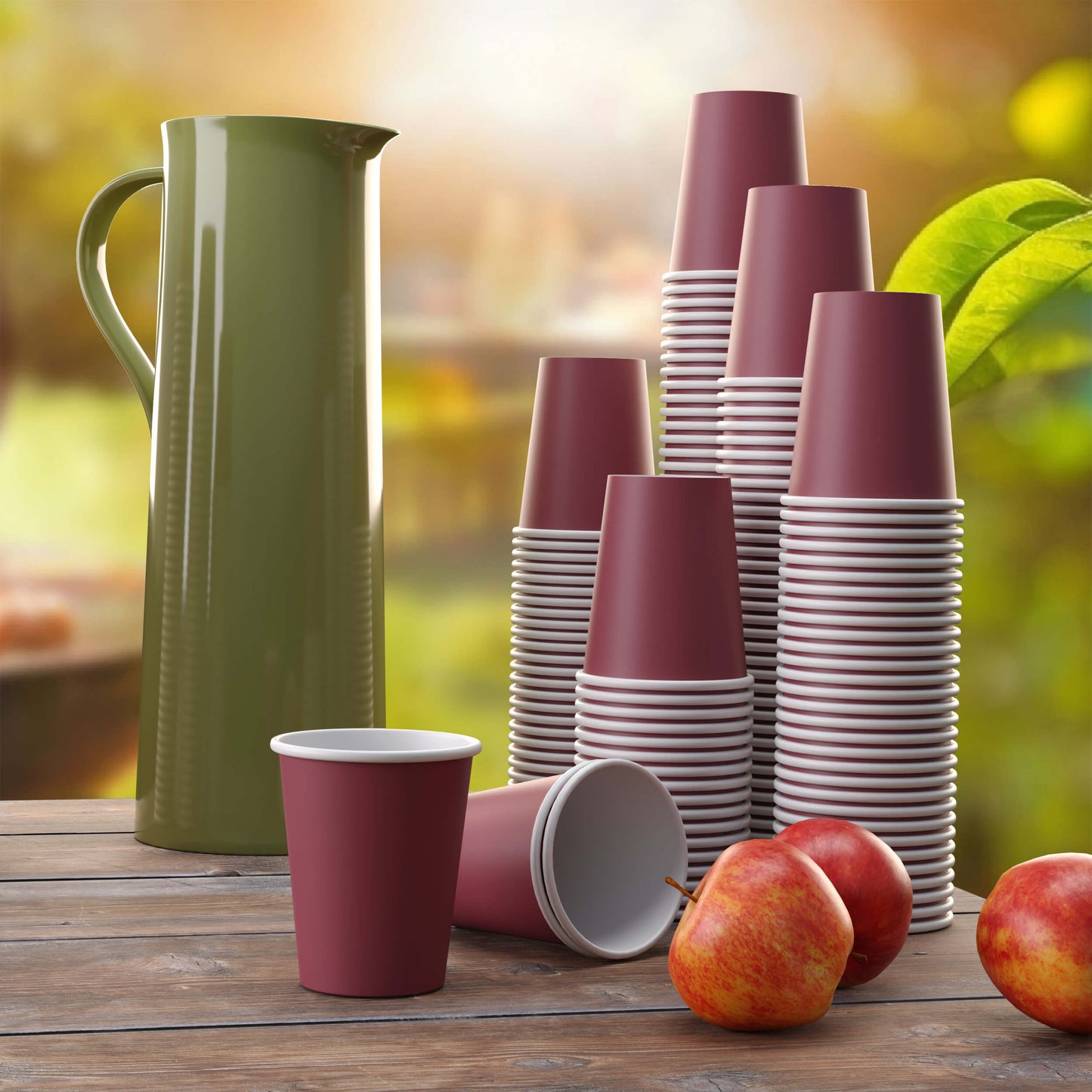 9 oz. Burgundy Paper Cups - 100 Ct.
