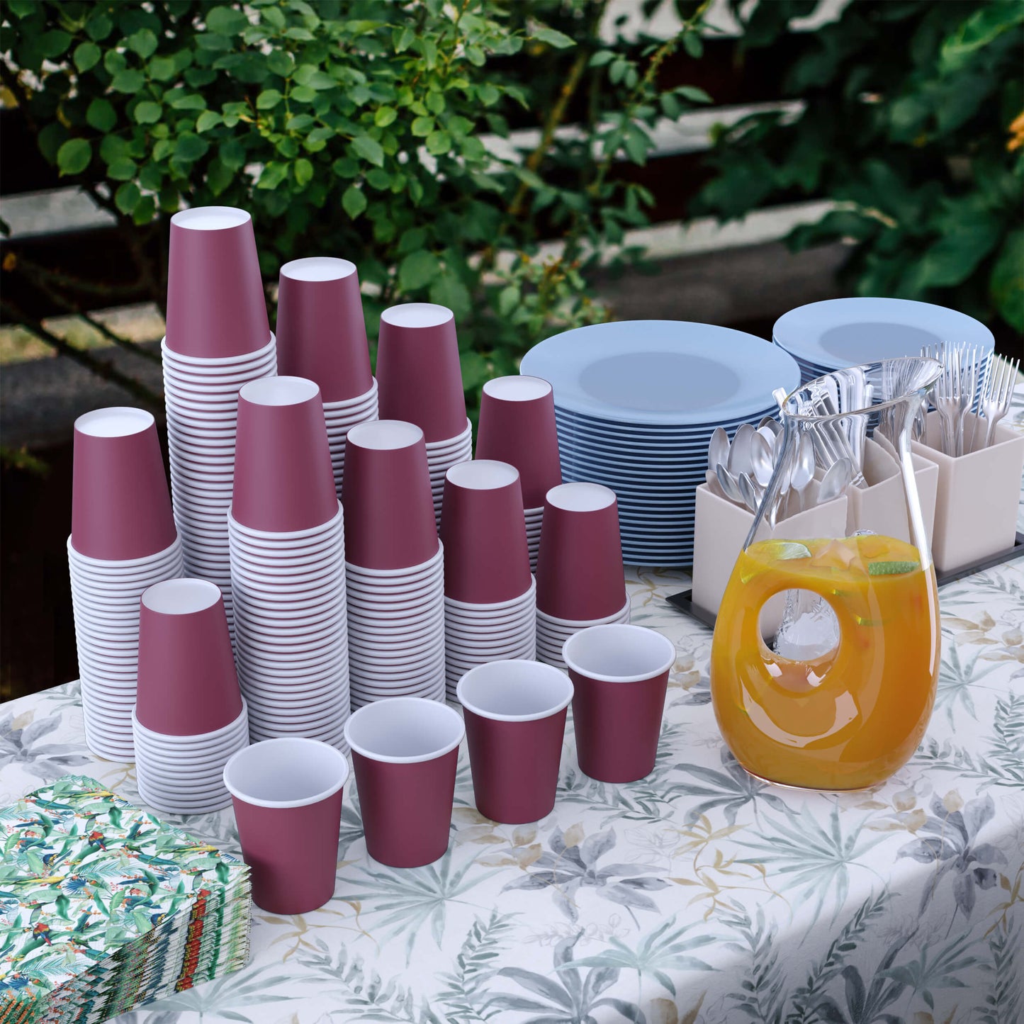9 oz. Burgundy Paper Cups - 100 Ct.
