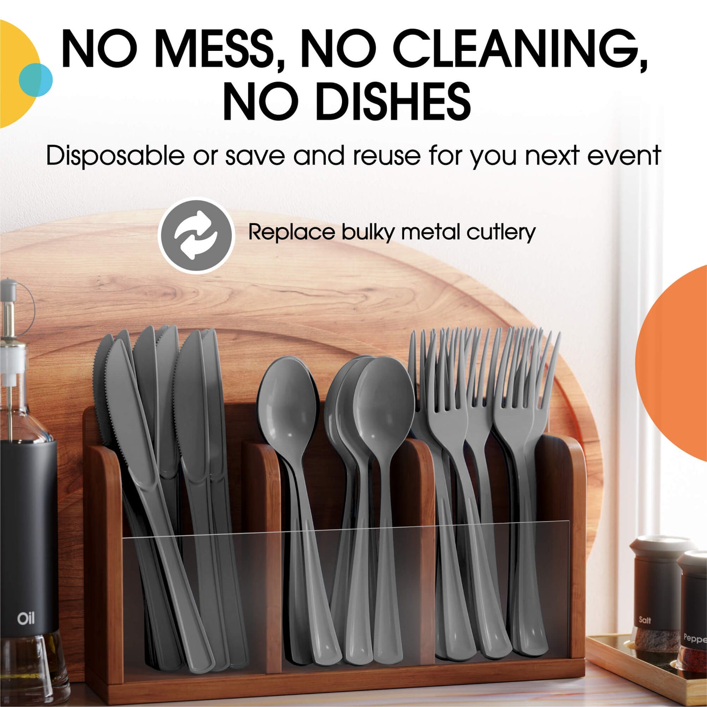 Heavy Duty Silver Plastic Forks - 50 Ct.