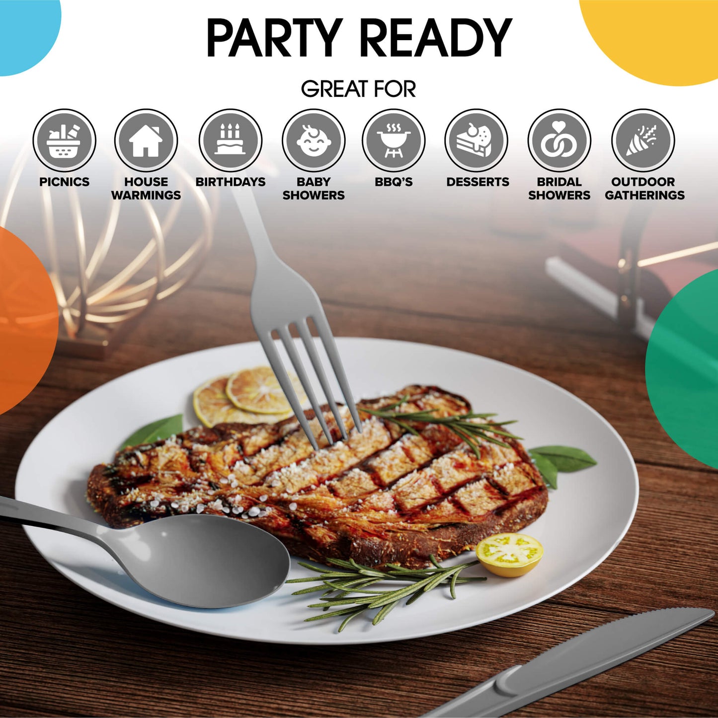 Heavy Duty Silver Plastic Forks - 50 Ct.