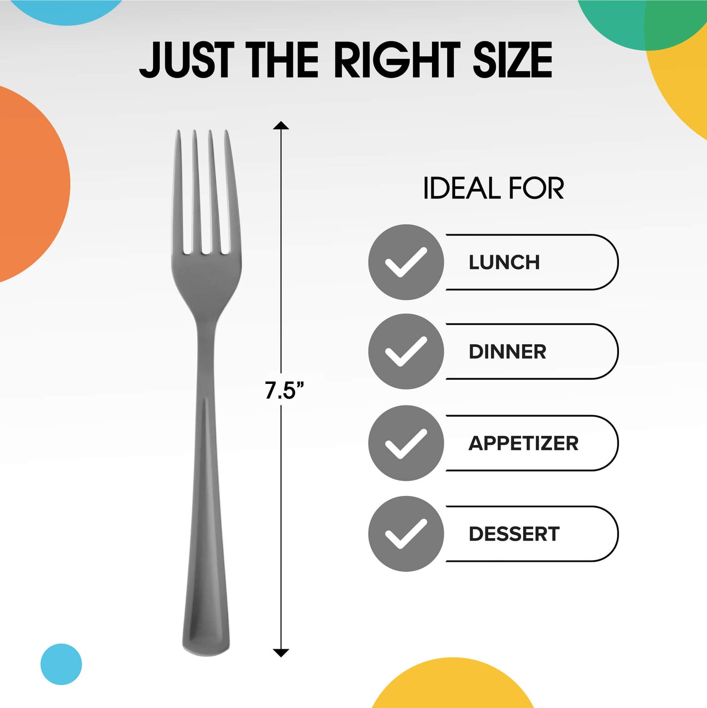Heavy Duty Silver Plastic Forks - 50 Ct.