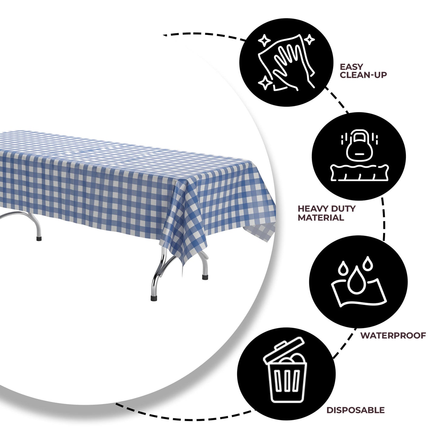 Blue Gingham Table Cover