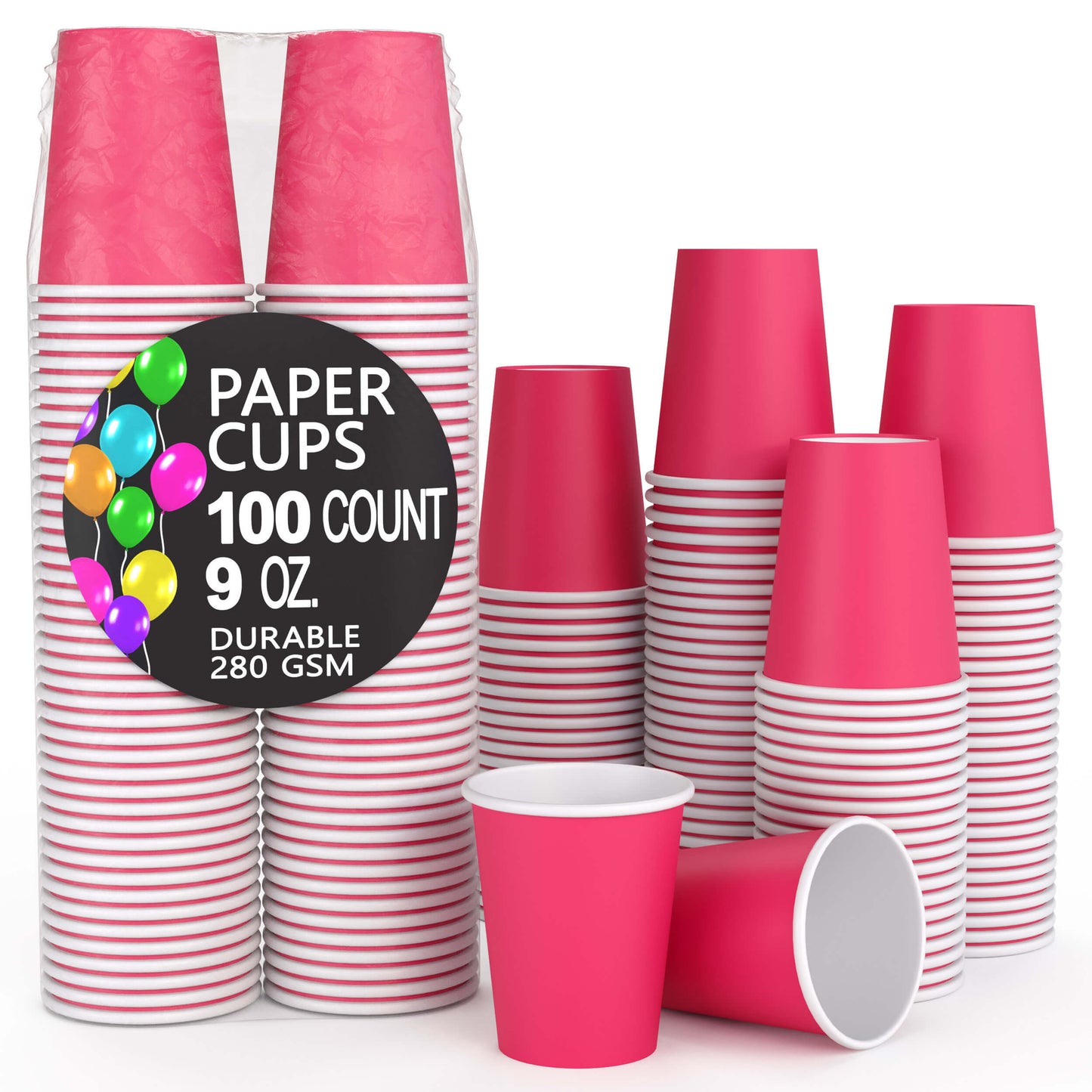 9 oz. Cerise Paper Cups - 100 Ct.