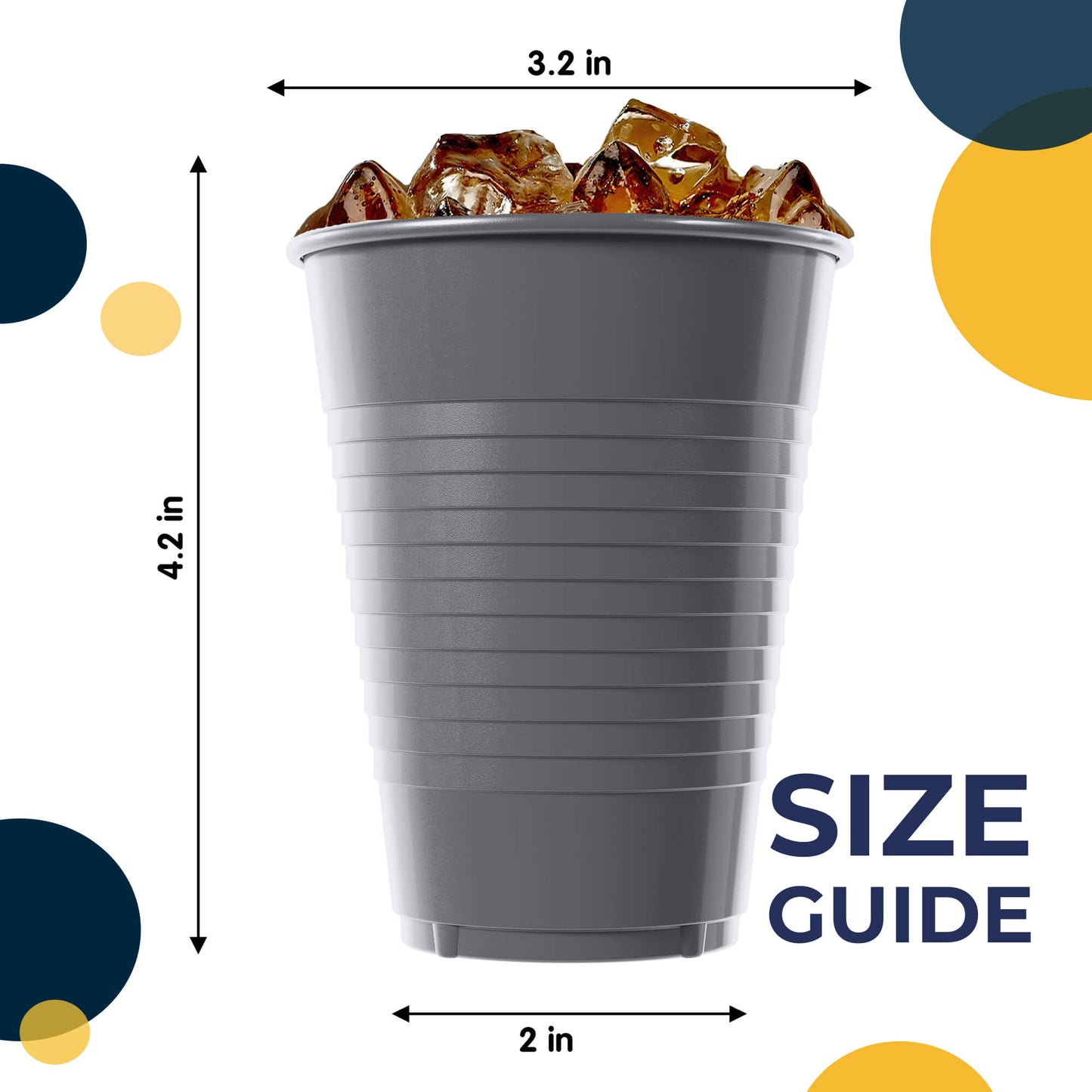 12 Oz. Silver Plastic Cups - 50 Ct.