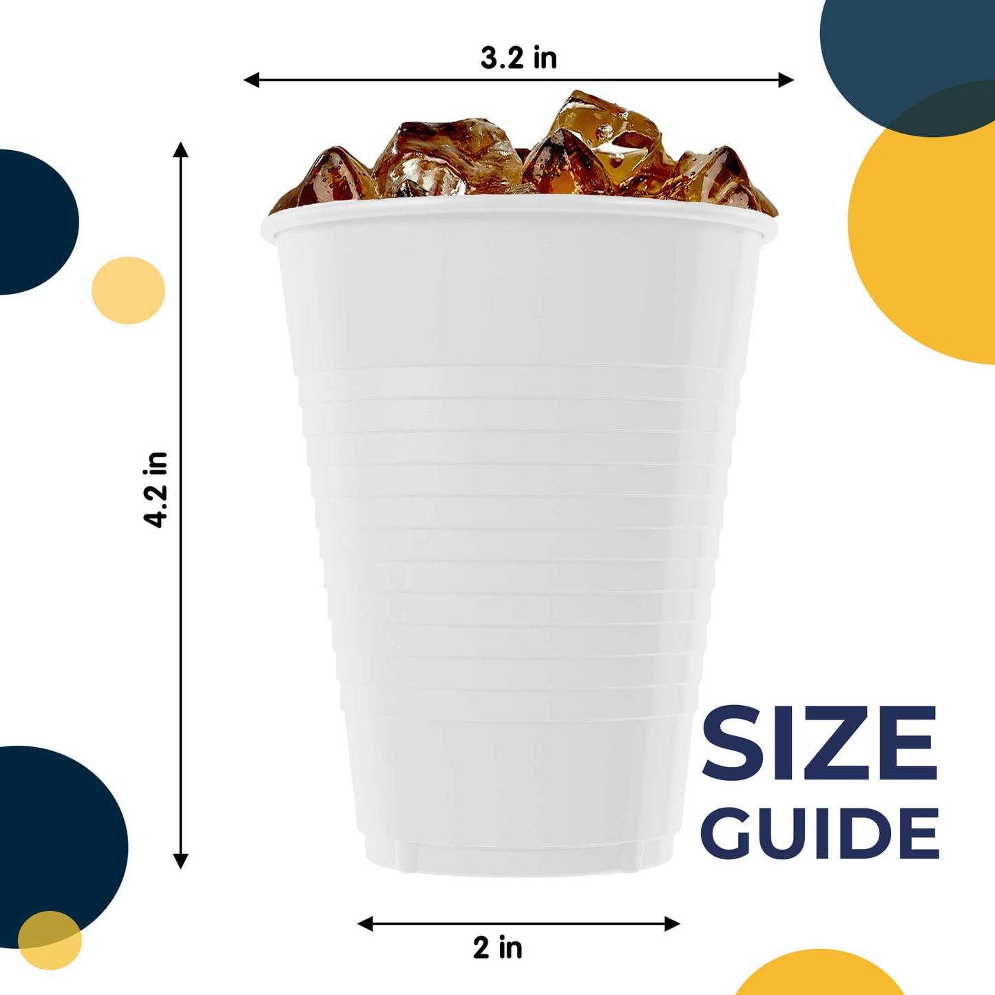 12 Oz. White Plastic Cups - 50 Ct.
