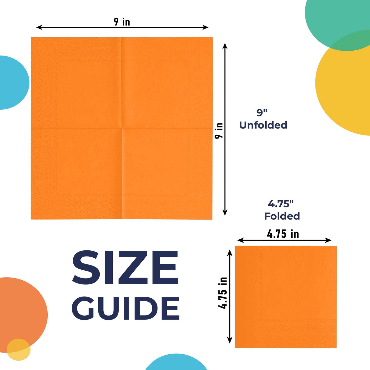 Orange Beverage Napkins - 50 Ct.