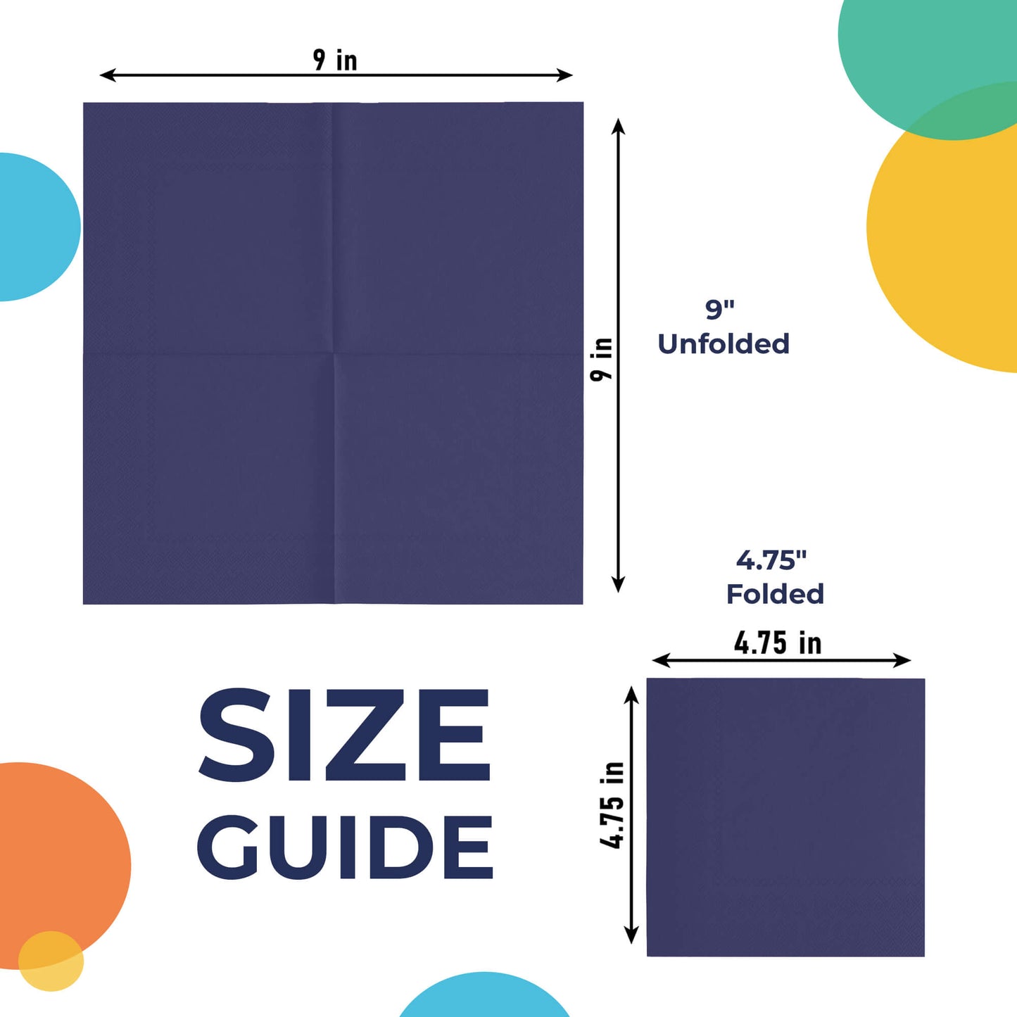 NAVY 2 PLY BEVERAGE NAPKINS 50 COUNT