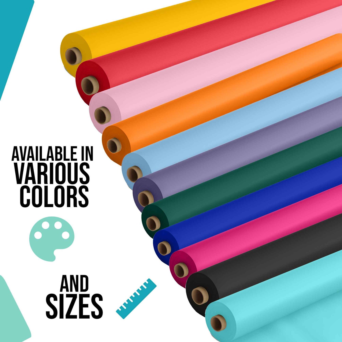 Exquisite Premium Quality Plastic Table Cover Banquet Roll, 40 in X 100 ft - Orange