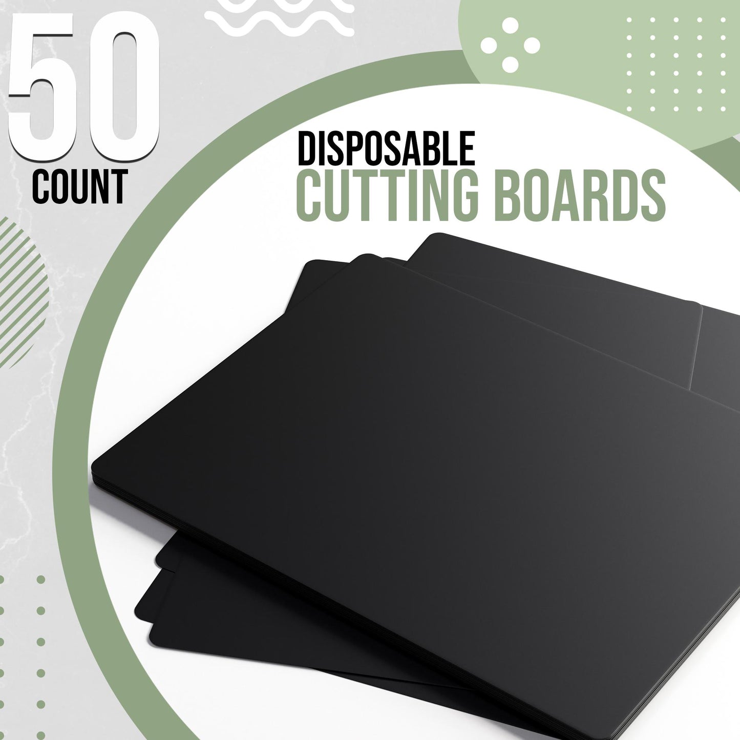 10" x 13.5" Black Disposable Cutting Sheet 50 Count