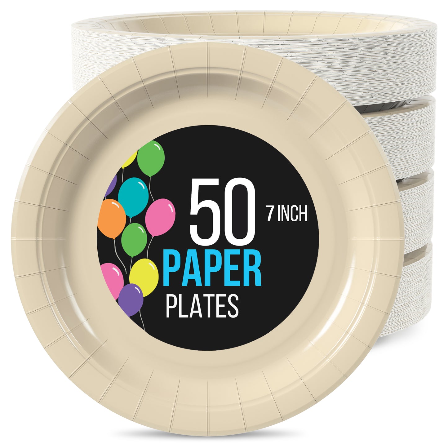 7 In. Ivory Paper Plates - 50 Ct.