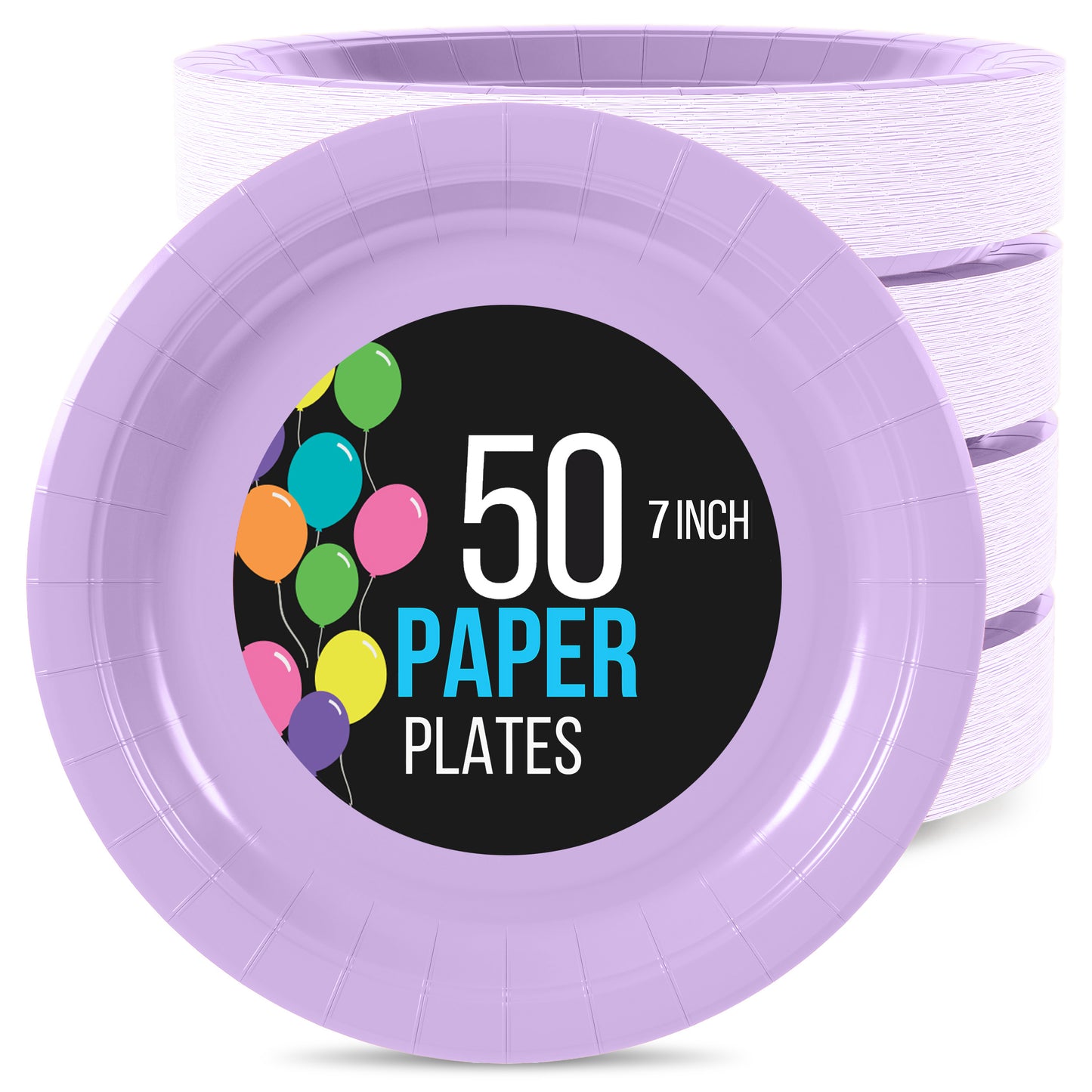 7 In. Lavender Paper Plates - 50 Ct.