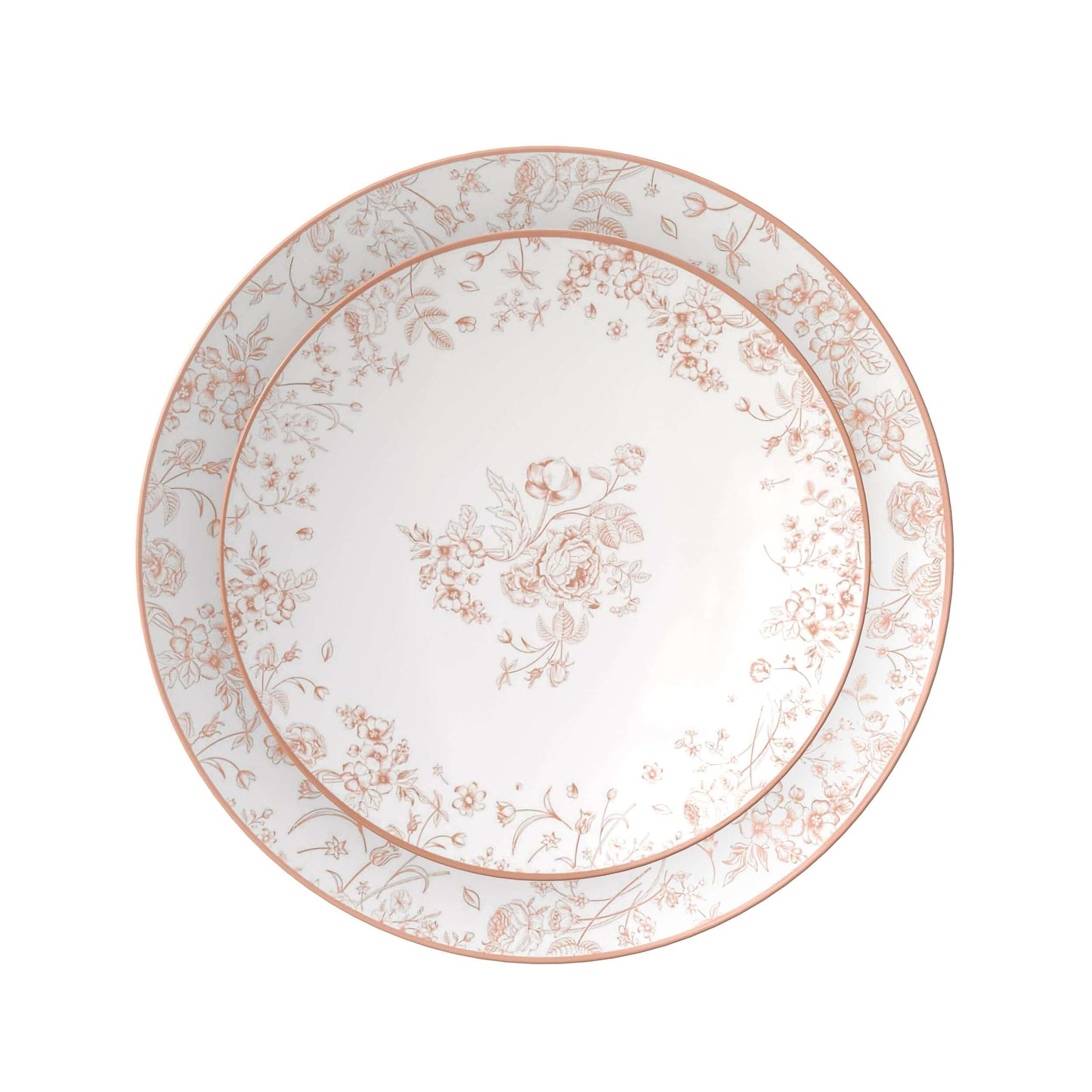 10" Toile Design Plastic Plates (10)
