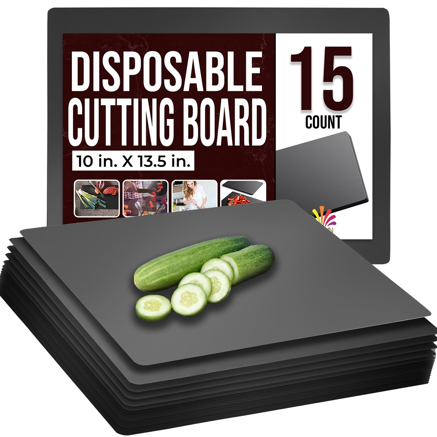 10" x 13.5" Black Disposable Cutting Sheet 15 Count