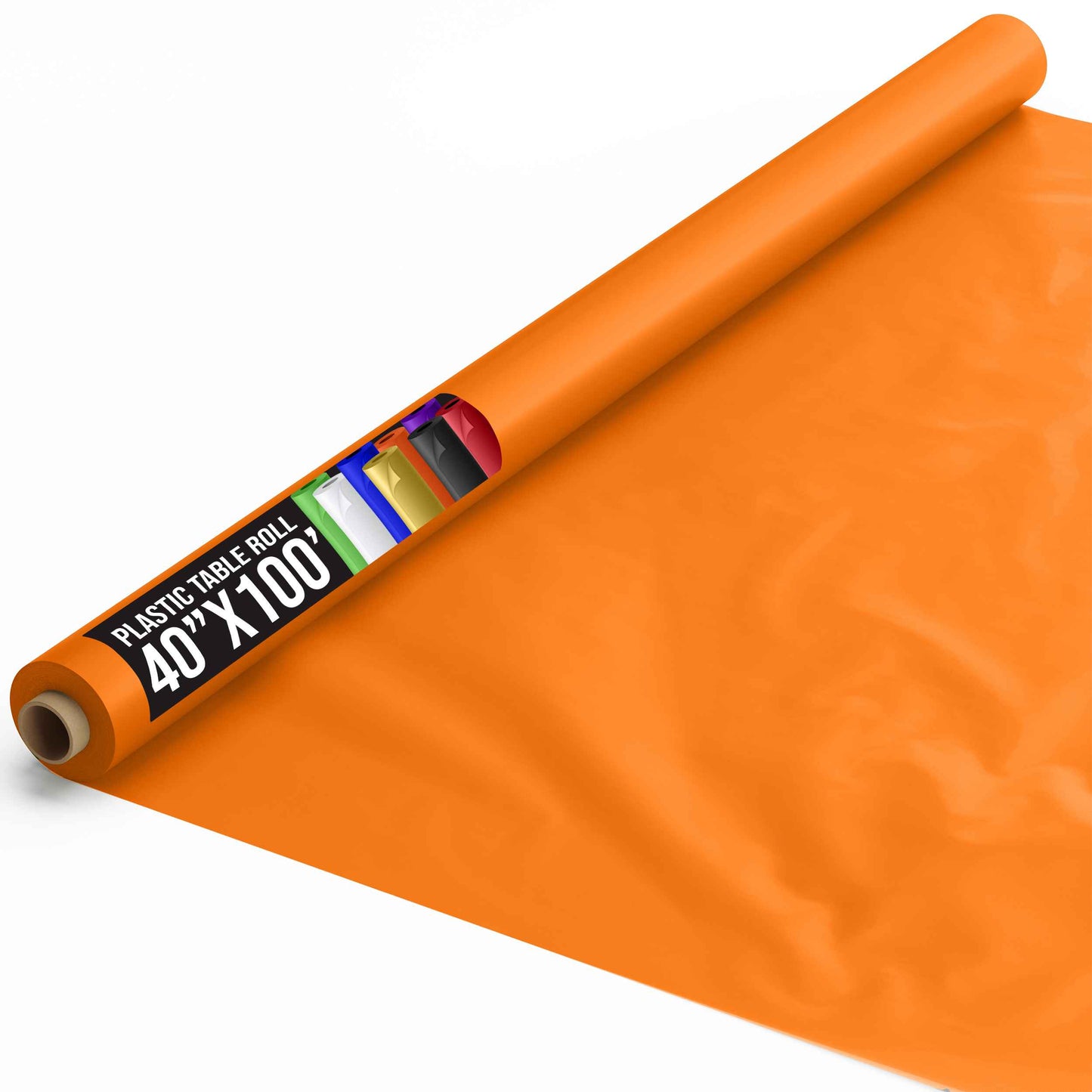 Exquisite Premium Quality Plastic Table Cover Banquet Roll, 40 in X 100 ft - Orange