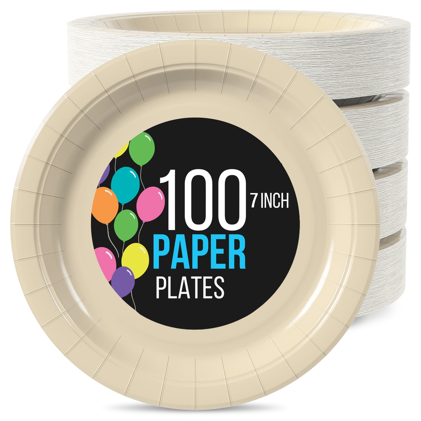 7 In. Ivory Paper Plates - 100 Ct.