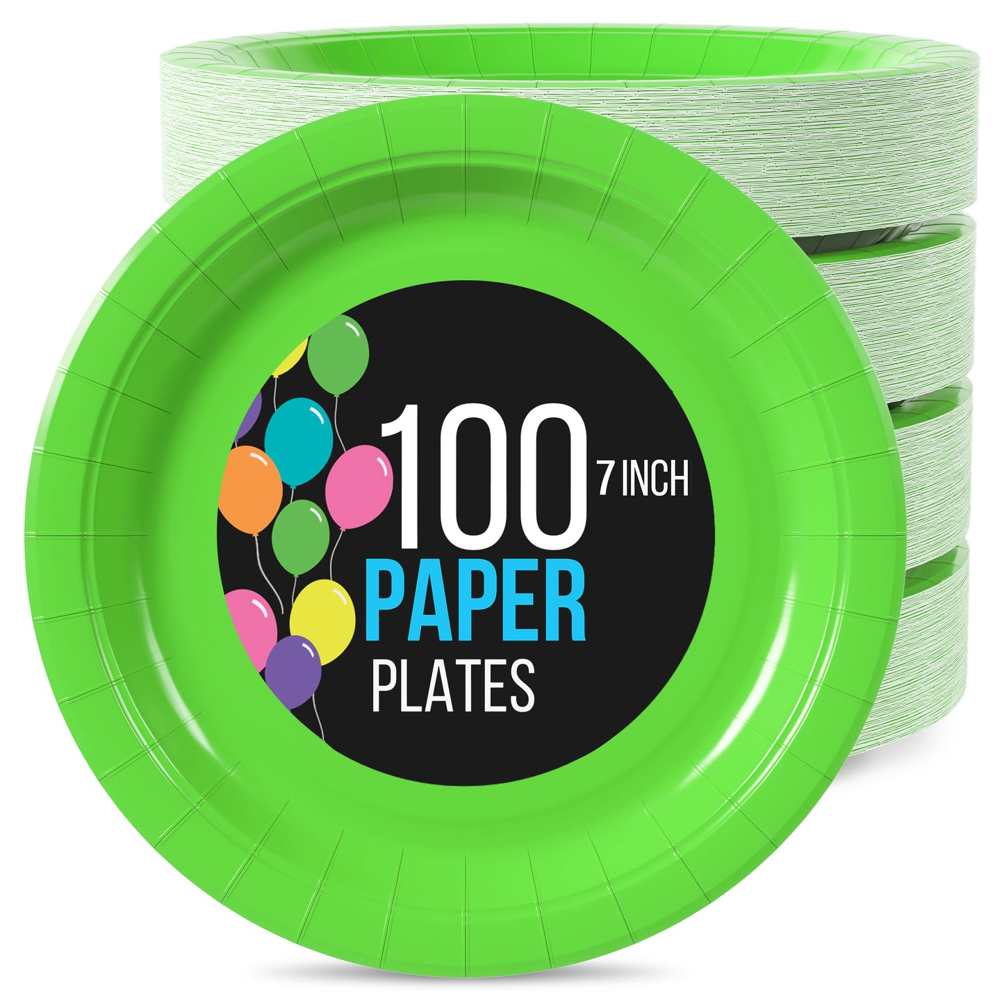 7 In. Lime Paper Plates - 100 Ct.