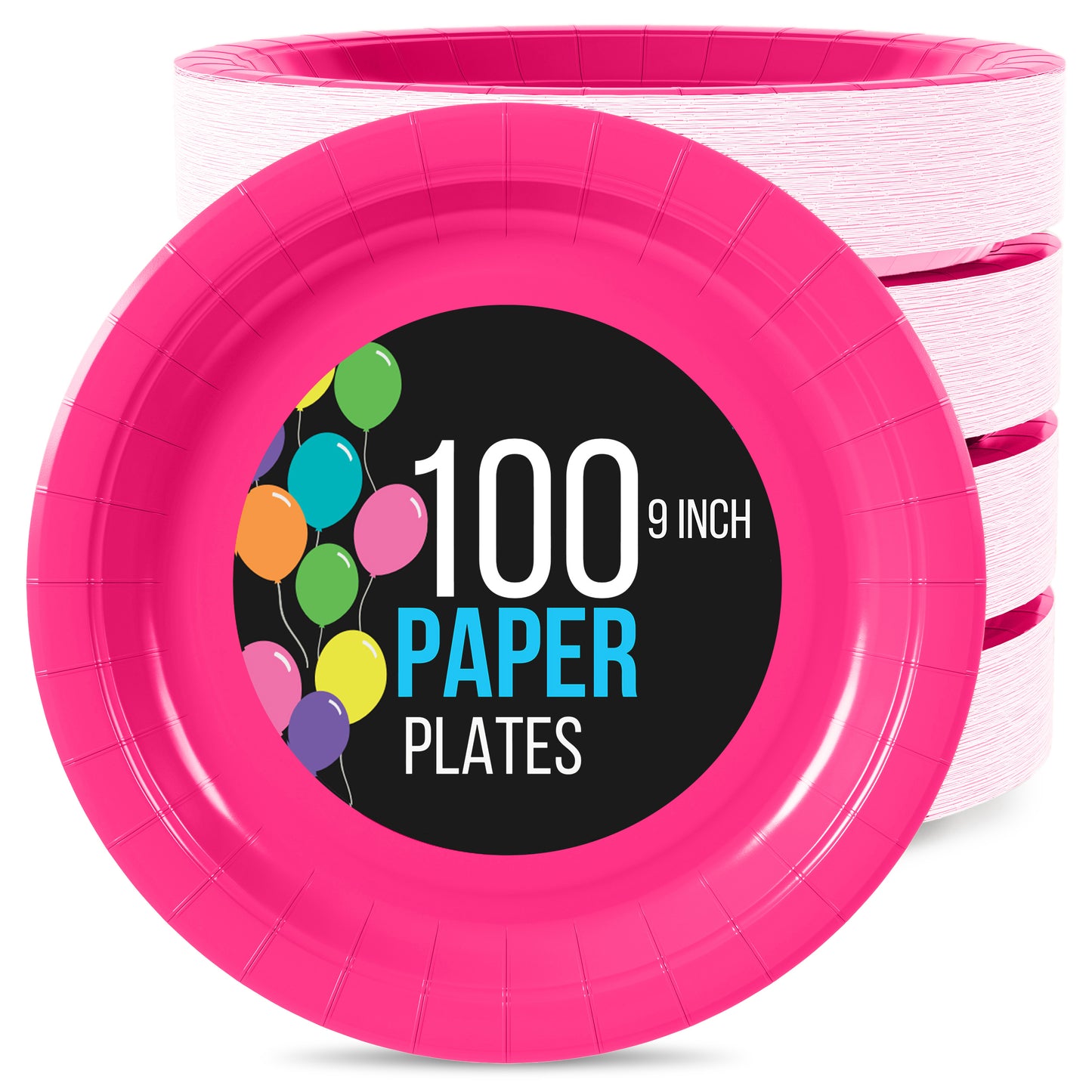 9 In. Cerise Paper Plates - 100 Ct.