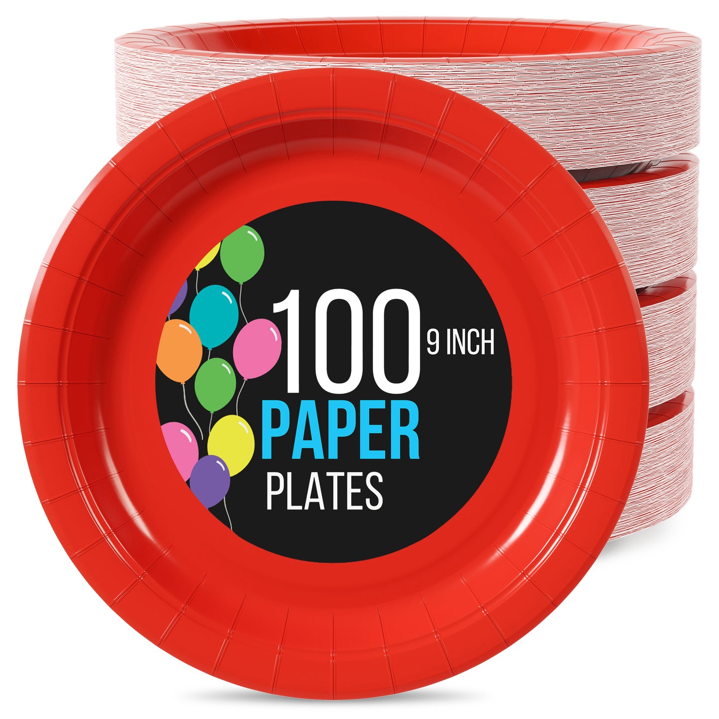 9 In. Red Paper Plates - 100 Ct.