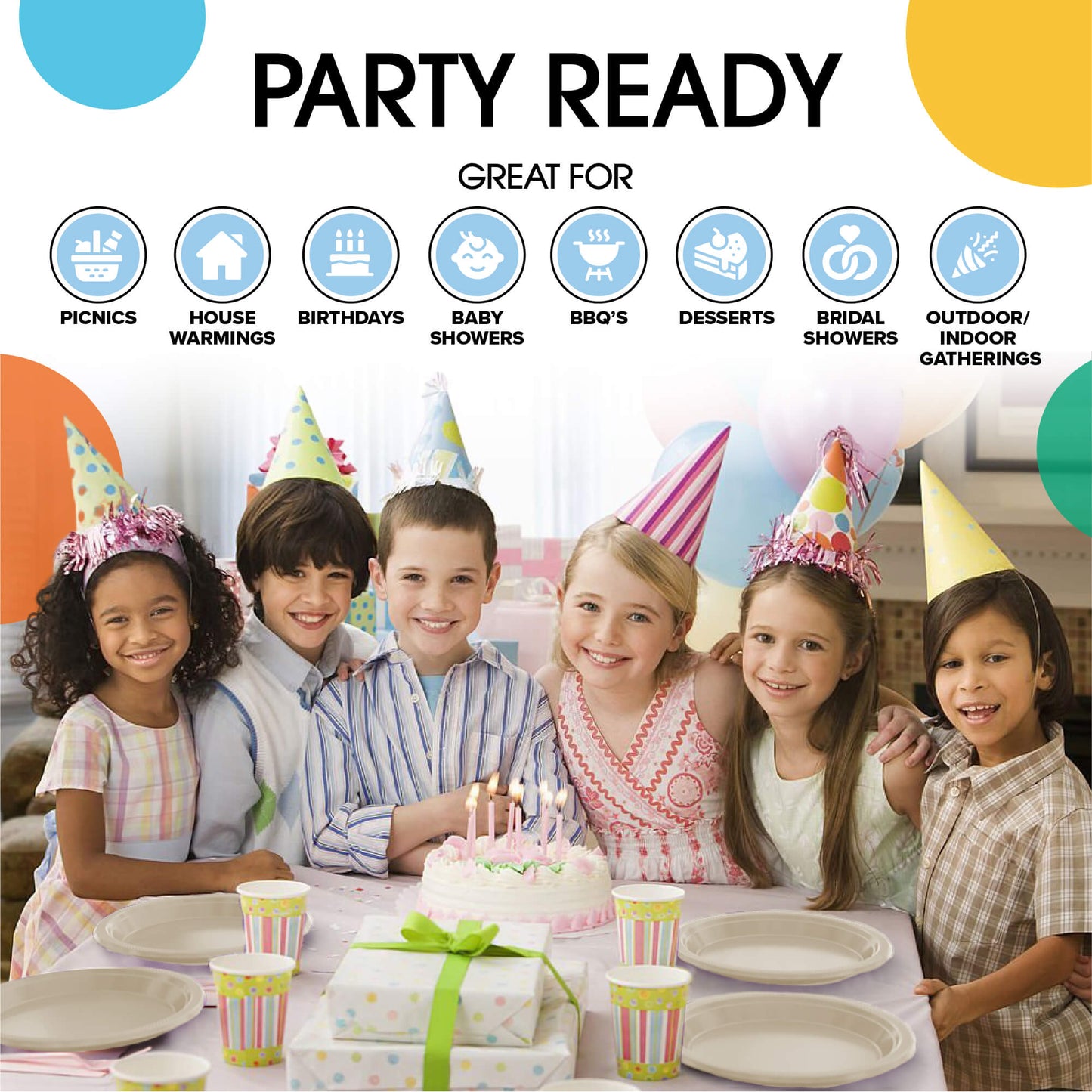 10 In. Light Blue Plastic Plates - 50 ct.