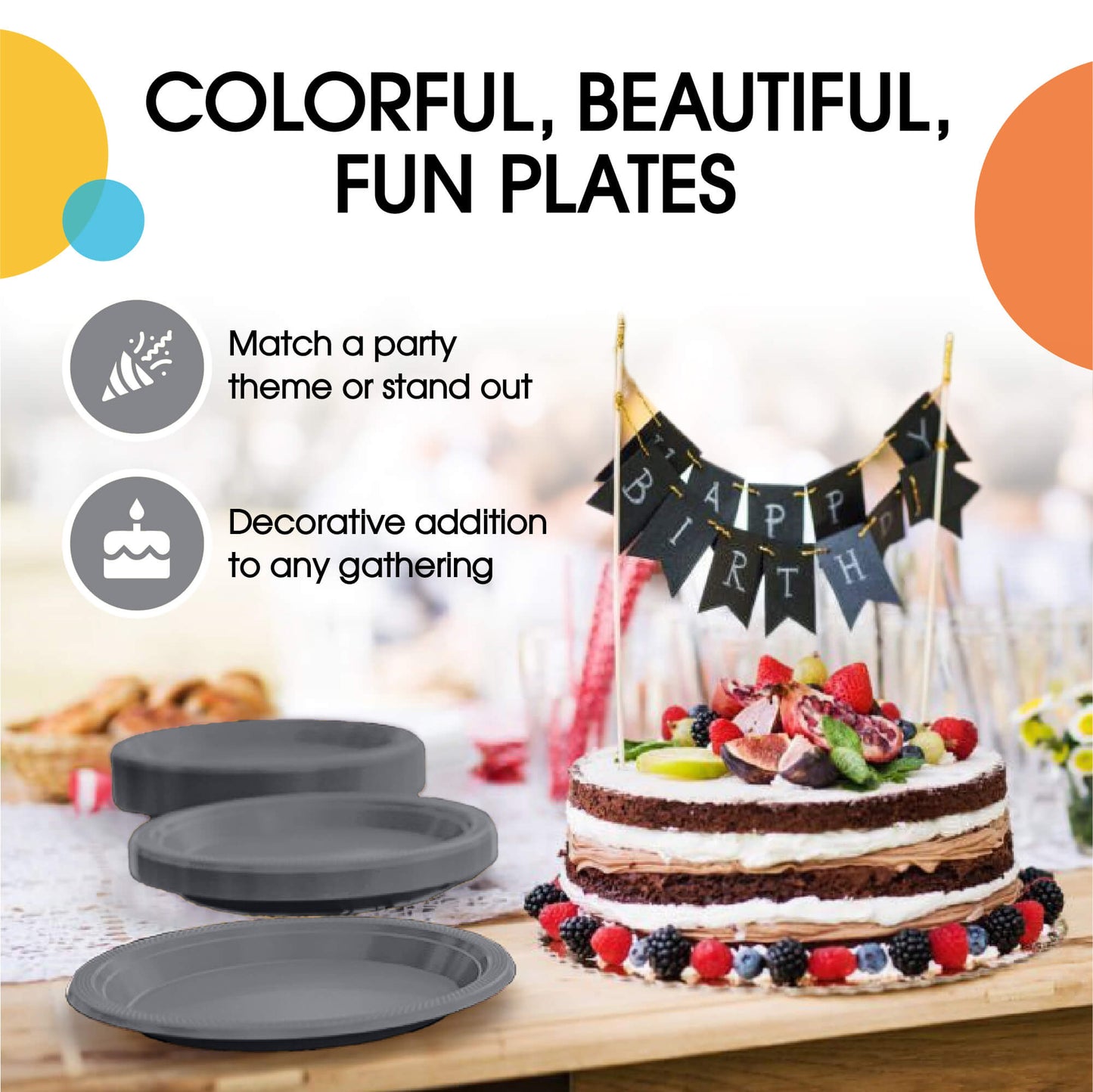 10 In. Silver Plastic Plates - 50 Ct.