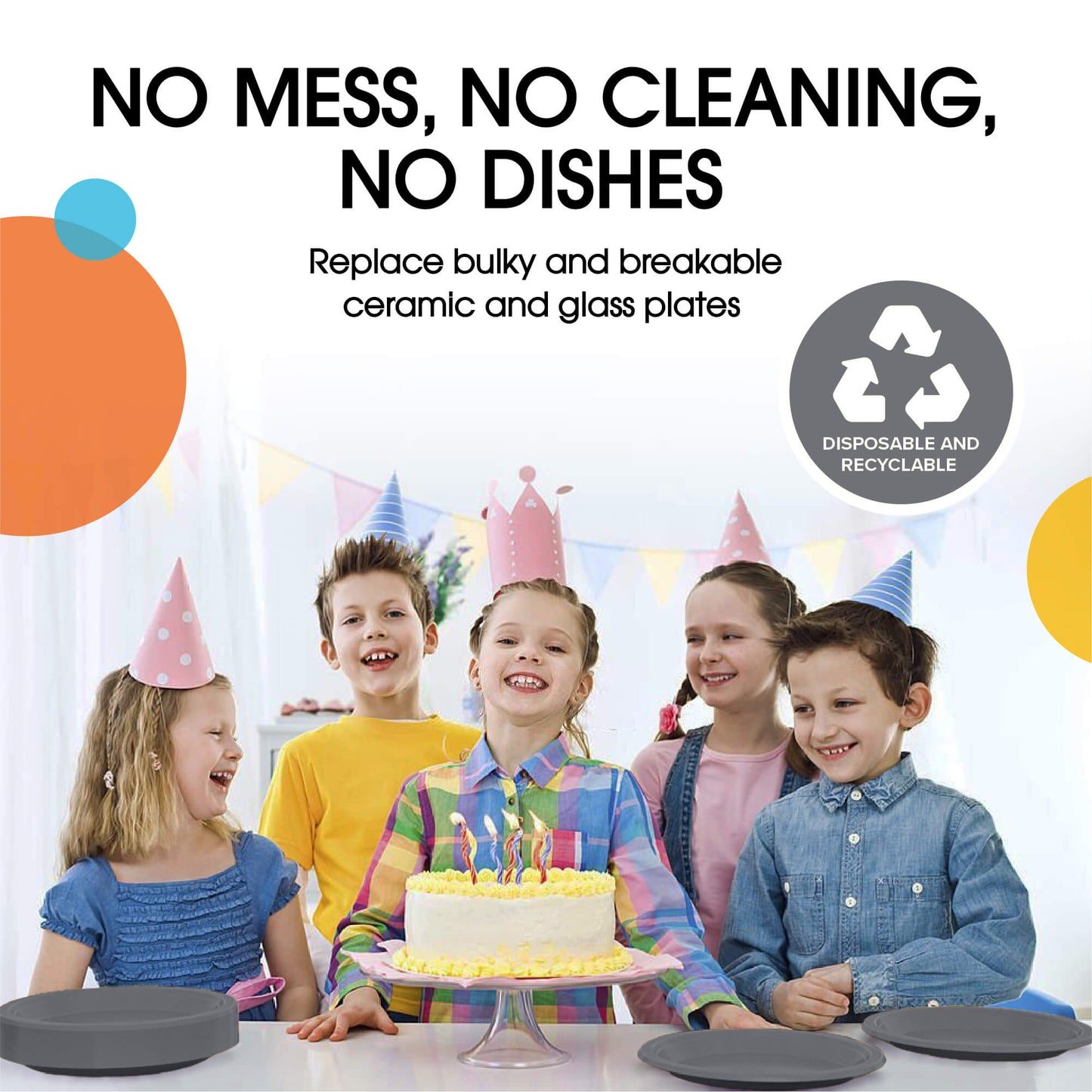 10 In. Silver Plastic Plates - 50 Ct.