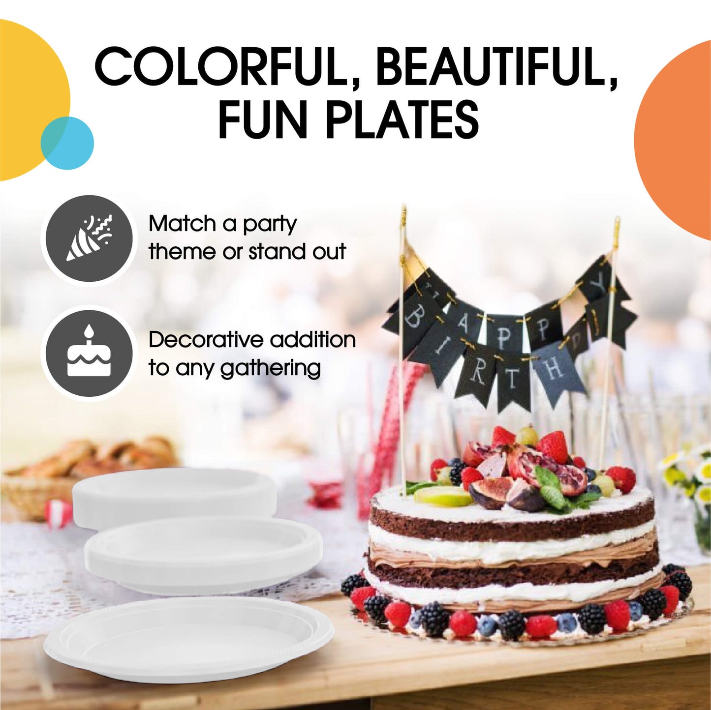 10 In. White Plastic Plates - 50 ct.