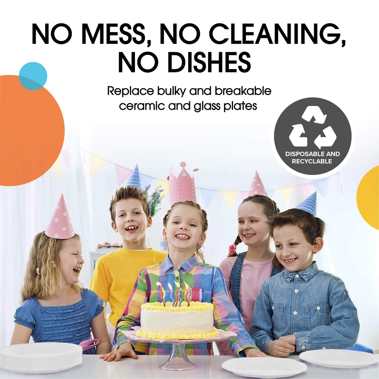 10 In. White Plastic Plates - 50 ct.