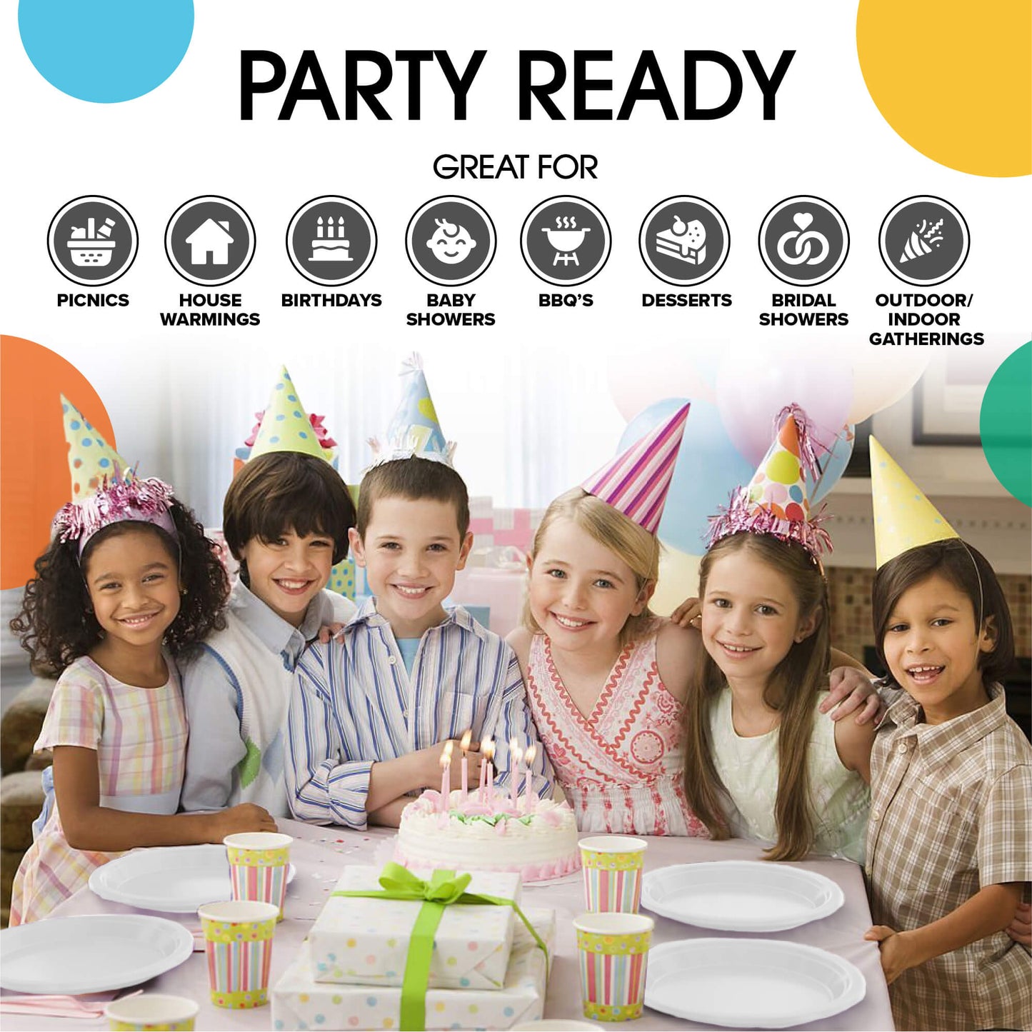 10 In. White Plastic Plates - 50 ct.
