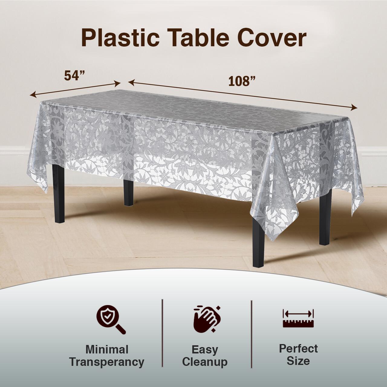 Silver Lace Table Cover