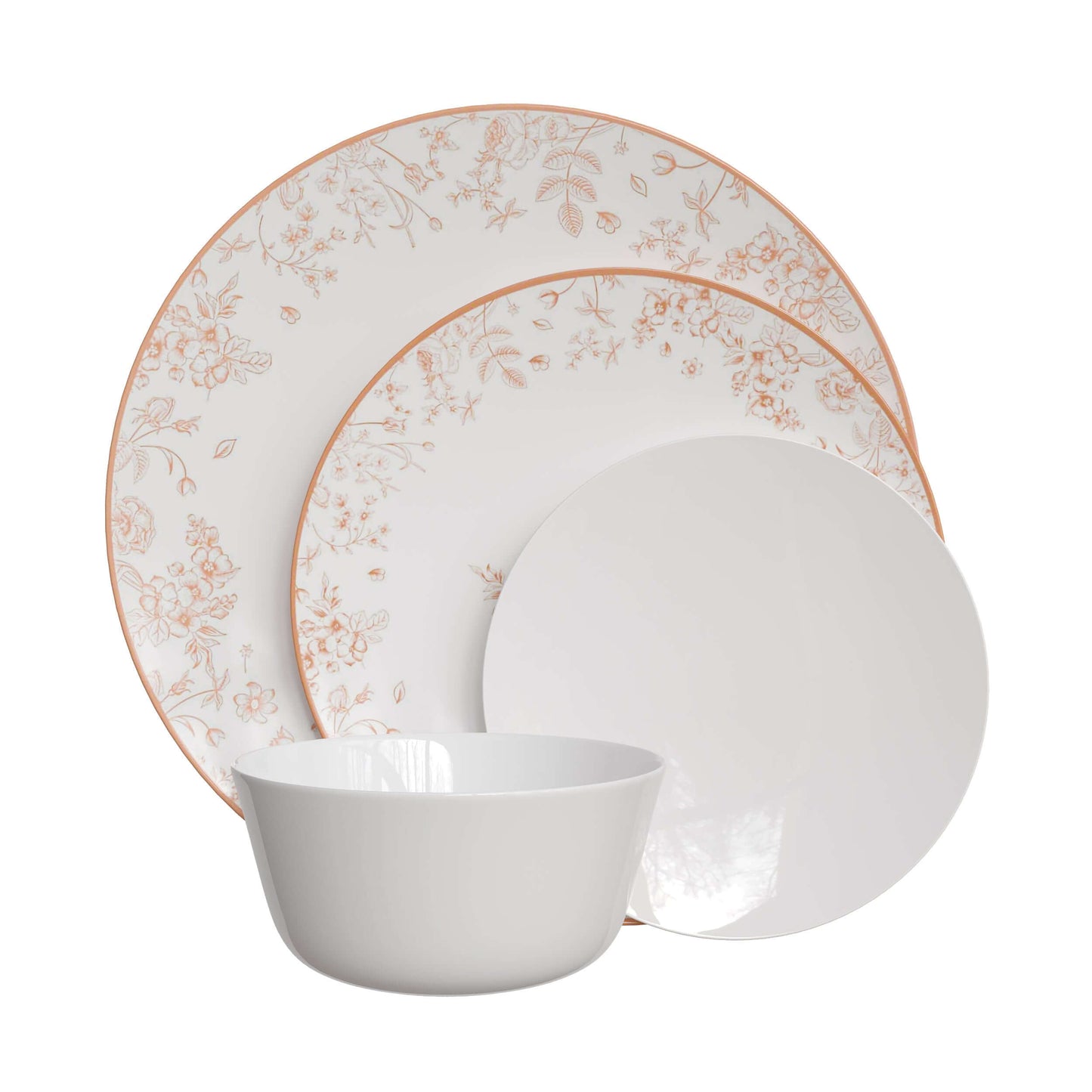 8" Toile Design Plastic Plates (10)