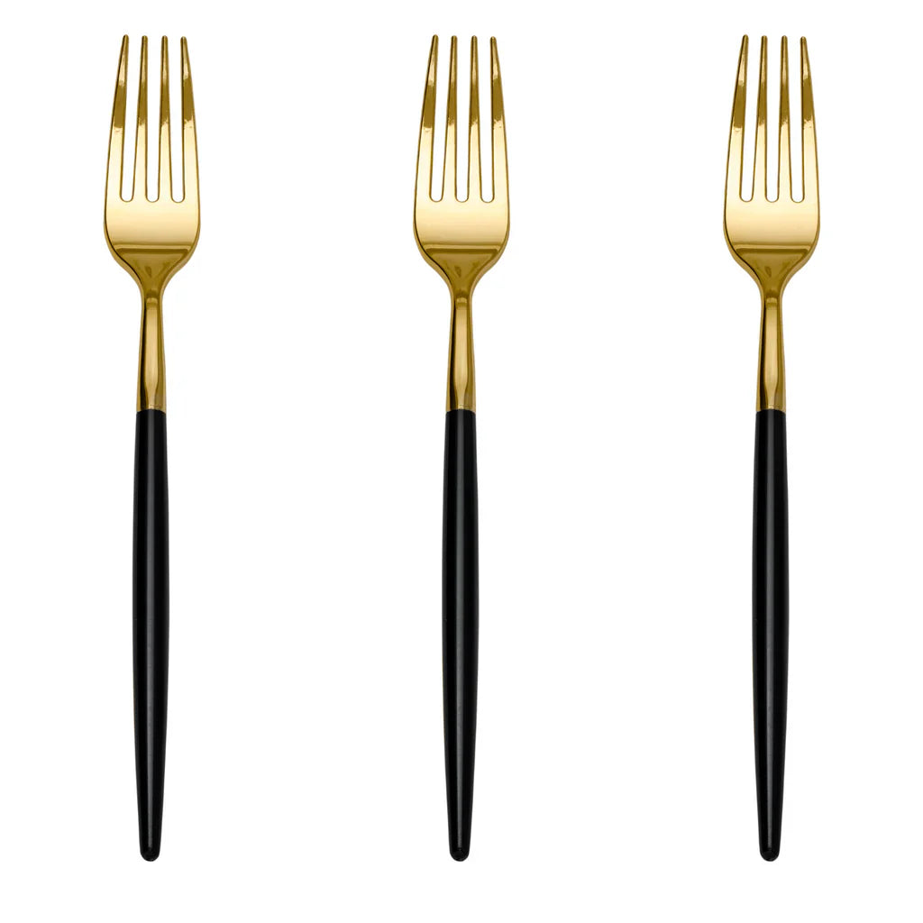 Trendables Forks Black/Gold - 20 Ct.